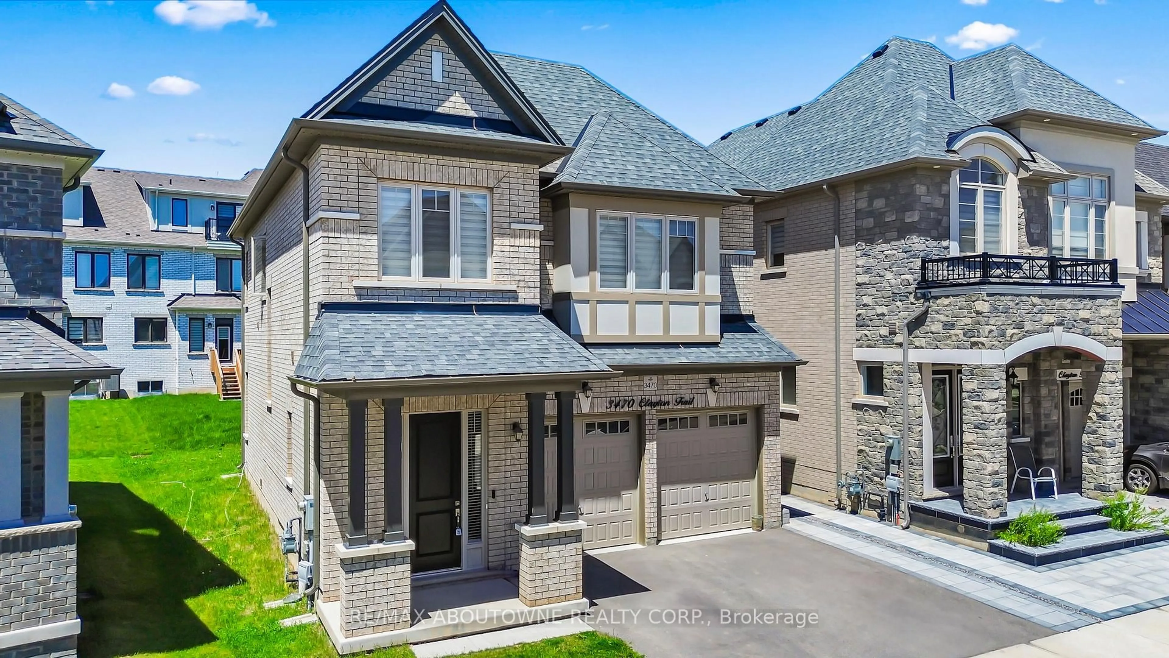 Home with brick exterior material, street for 3470 Clayton Tr, Oakville Ontario L6H 0Y9