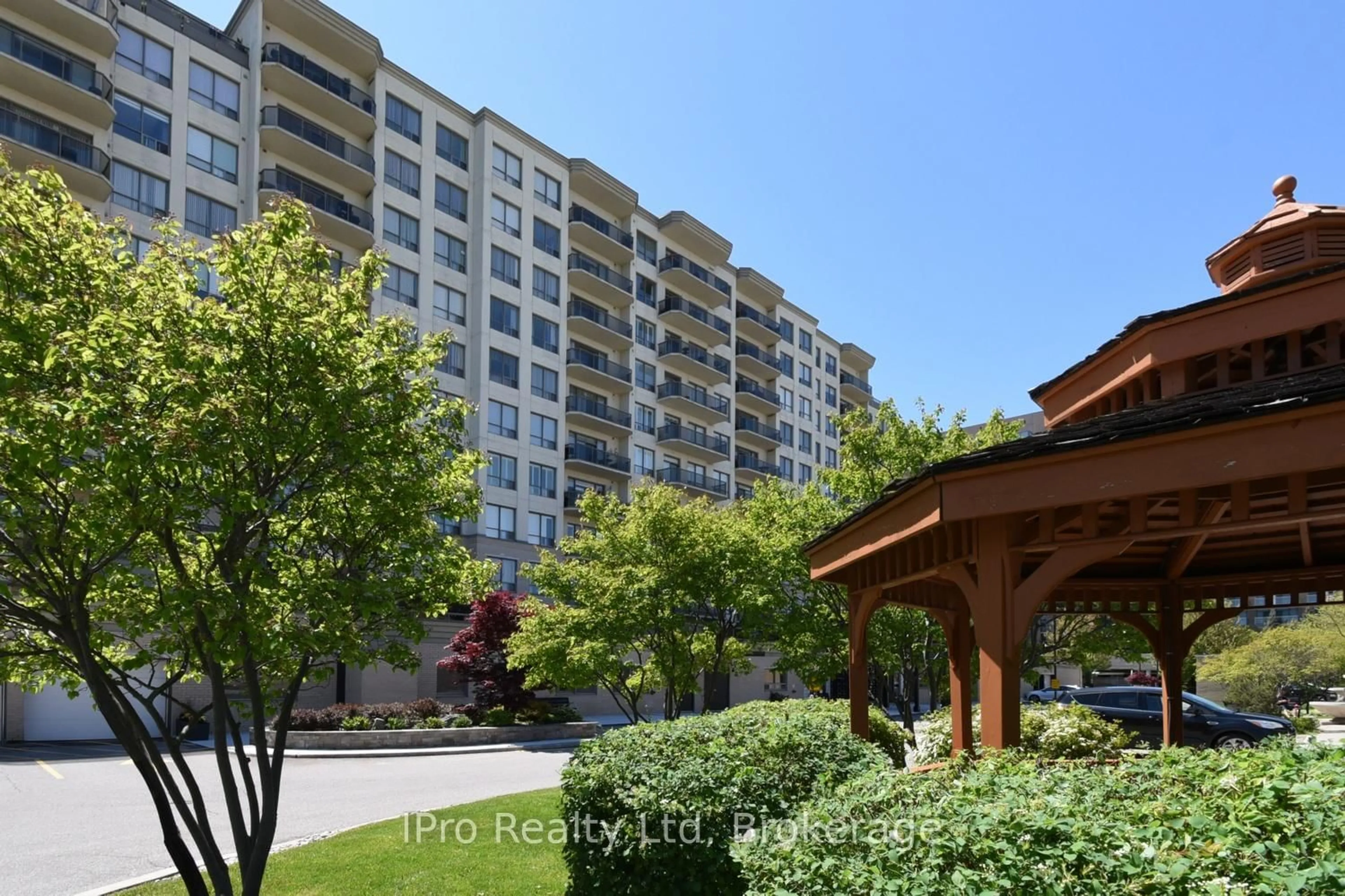 Patio, city buildings view from balcony for 1998 Ironstone Dr #713, Burlington Ontario L7L 7P7