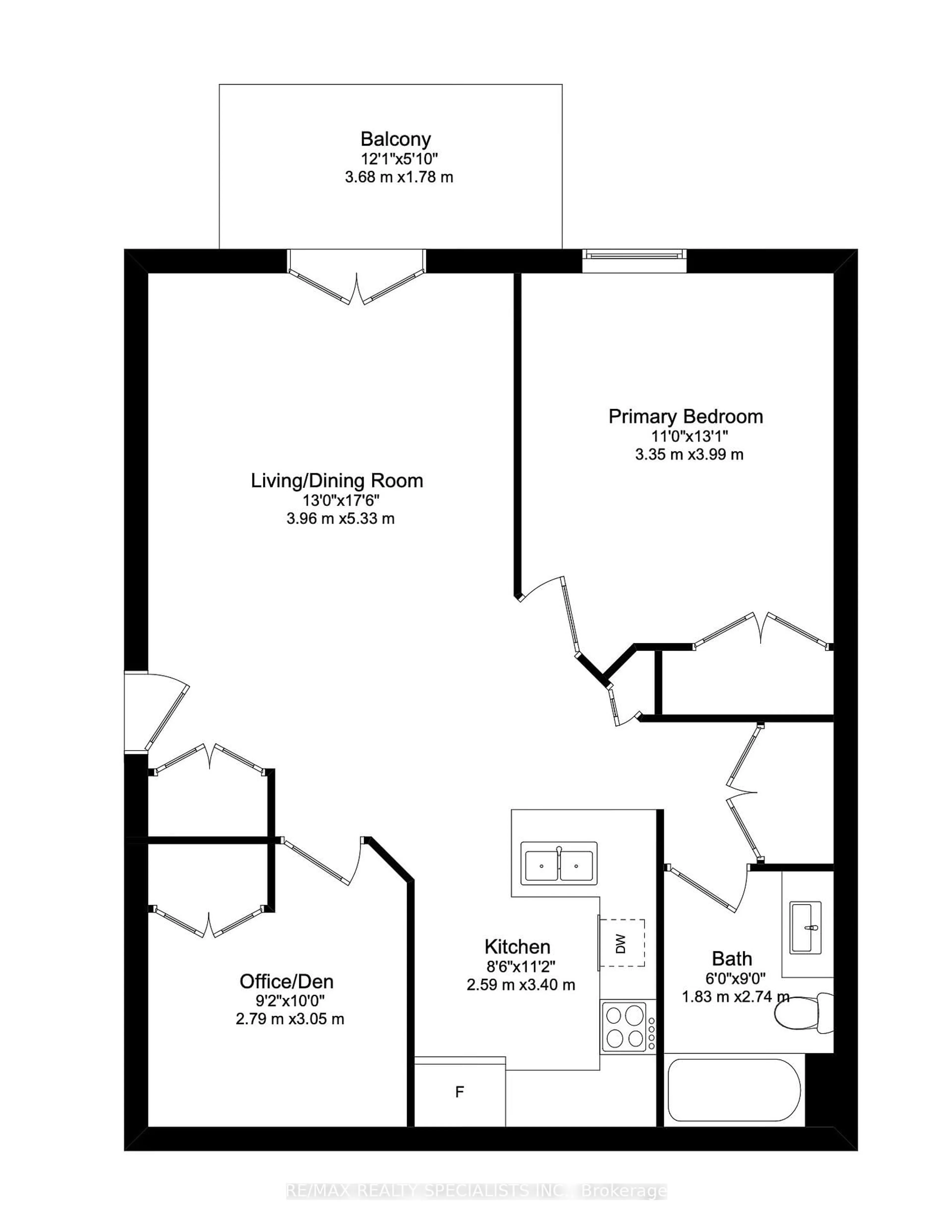 Floor plan for 2030 Cleaver Ave #307, Burlington Ontario L7M 4C3