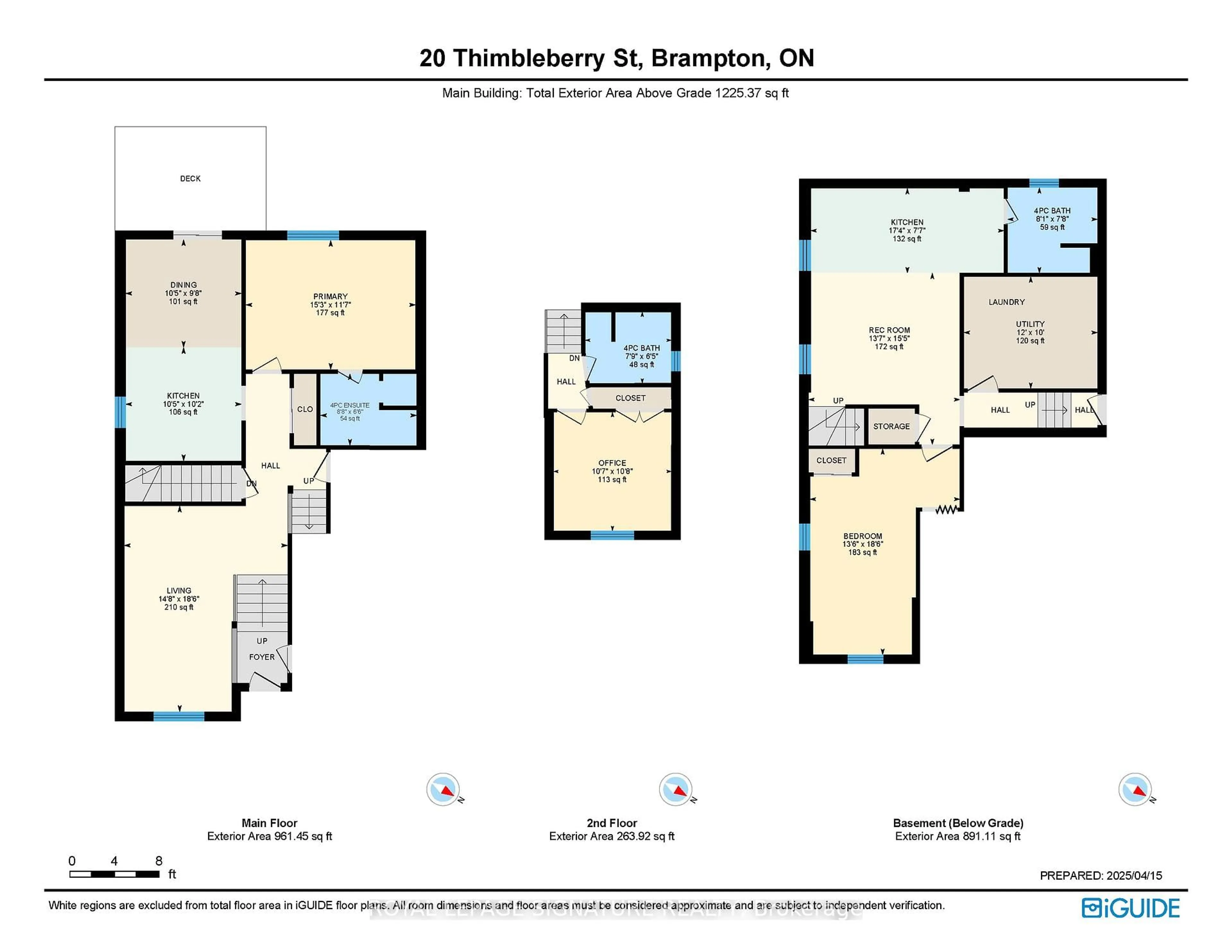 Floor plan for 20 Thimbleberry St, Brampton Ontario L7A 3L3