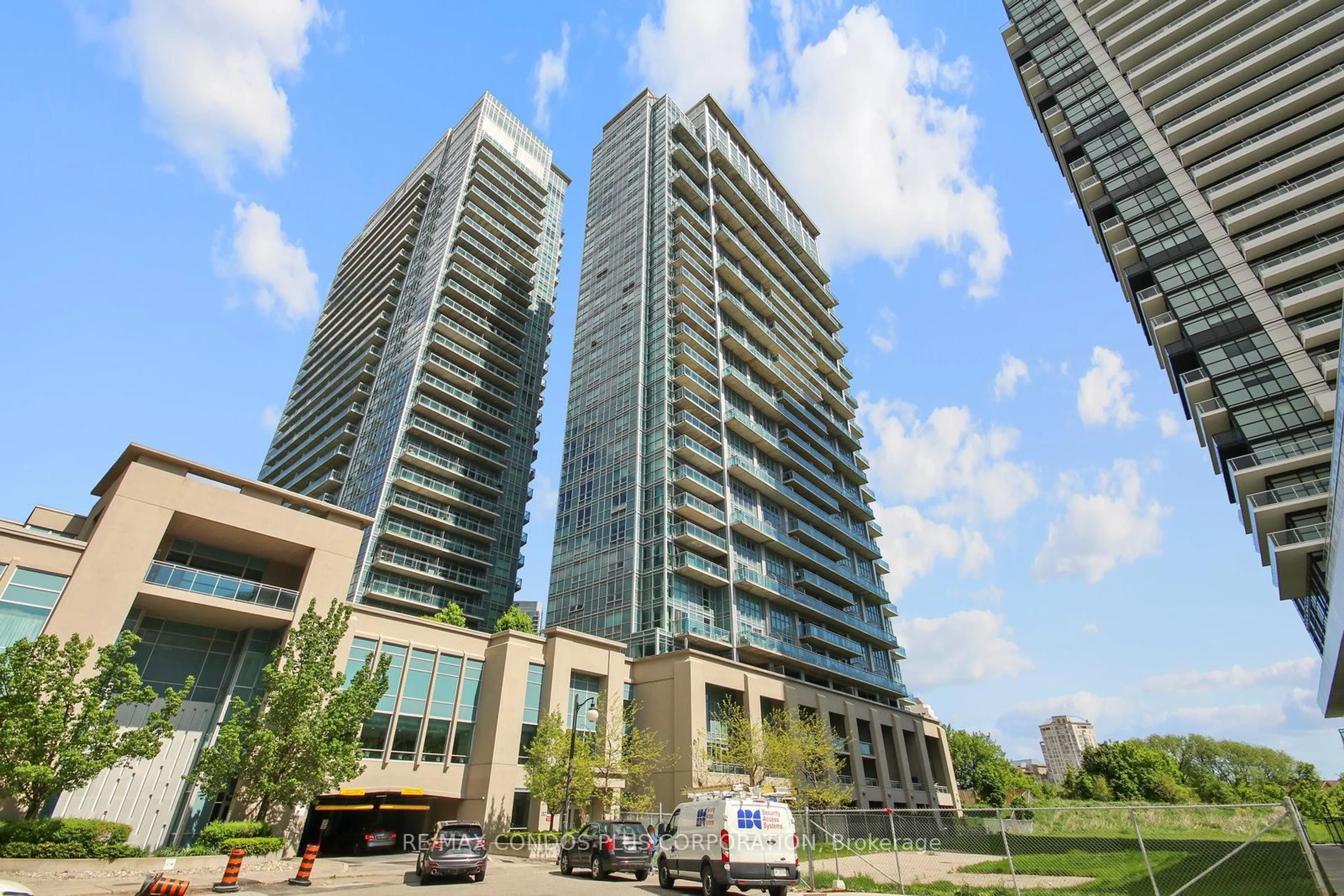 Patio, city buildings view from balcony for 155 Legion Rd #912, Toronto Ontario M8Y 0A7