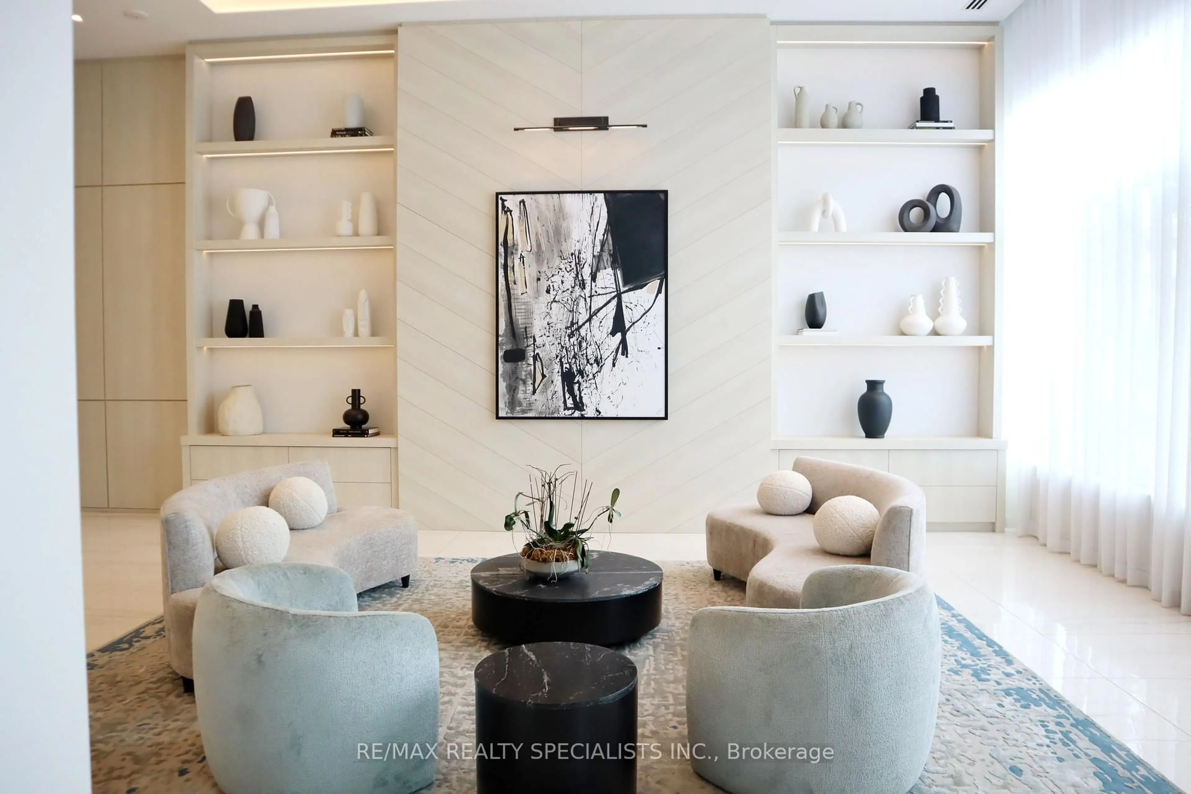 Living room with furniture, ceramic/tile floor for 1063 Douglas McCurdy Common #210, Mississauga Ontario L5G 0C5