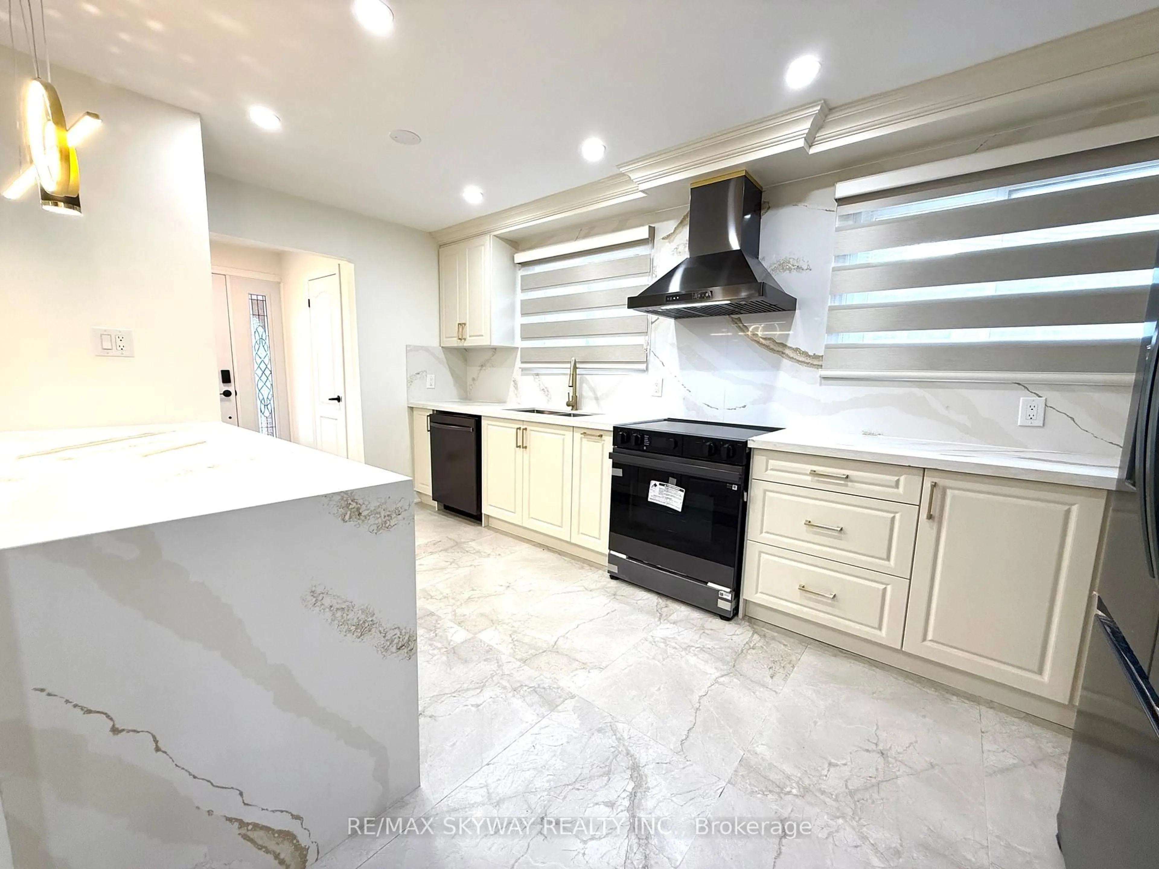Contemporary kitchen, ceramic/tile floor for 7461 Netherwood Rd, Mississauga Ontario L4T 2N7
