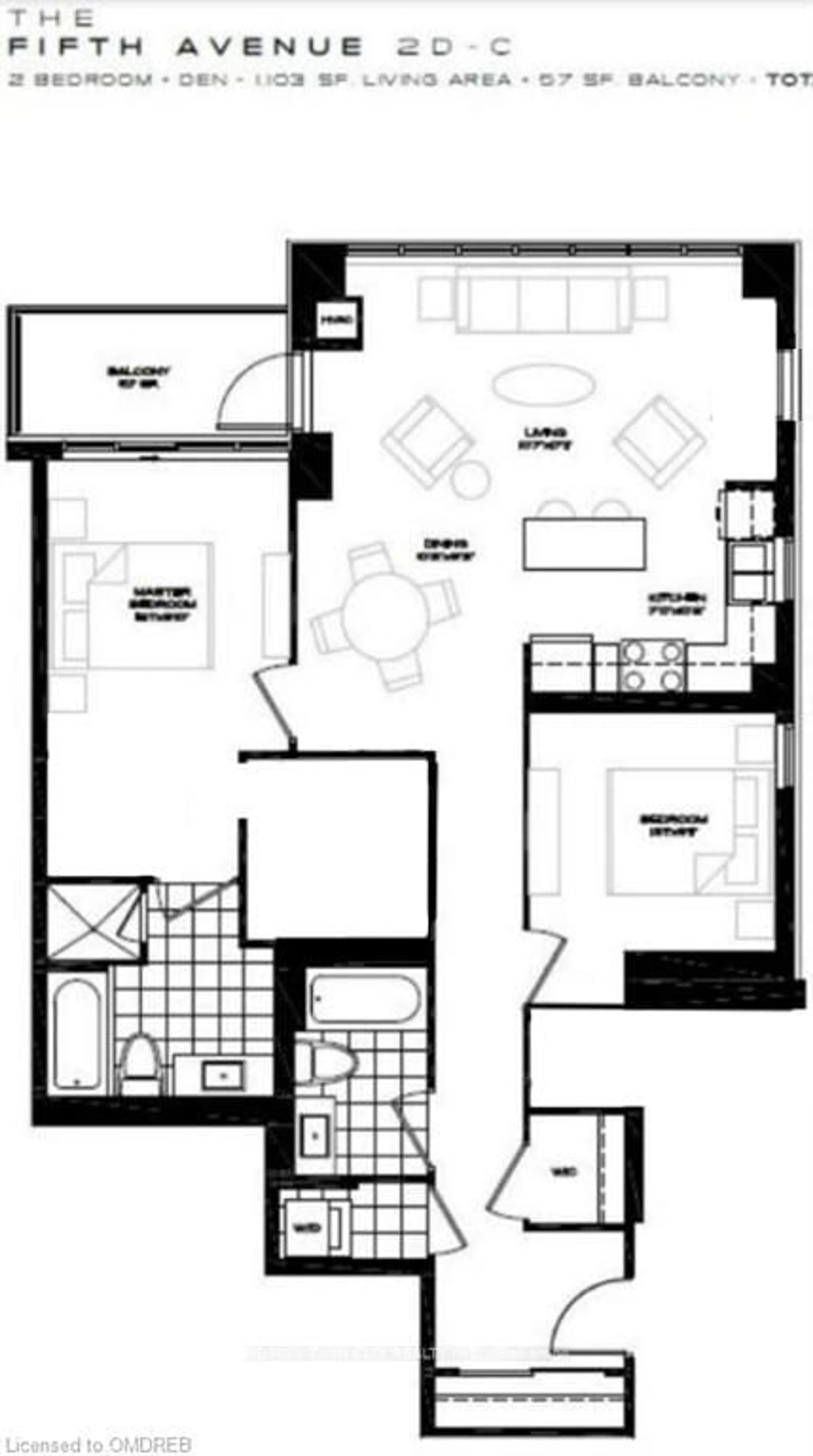 Floor plan for 1638 Bloor St #709, Toronto Ontario M6P 1A7