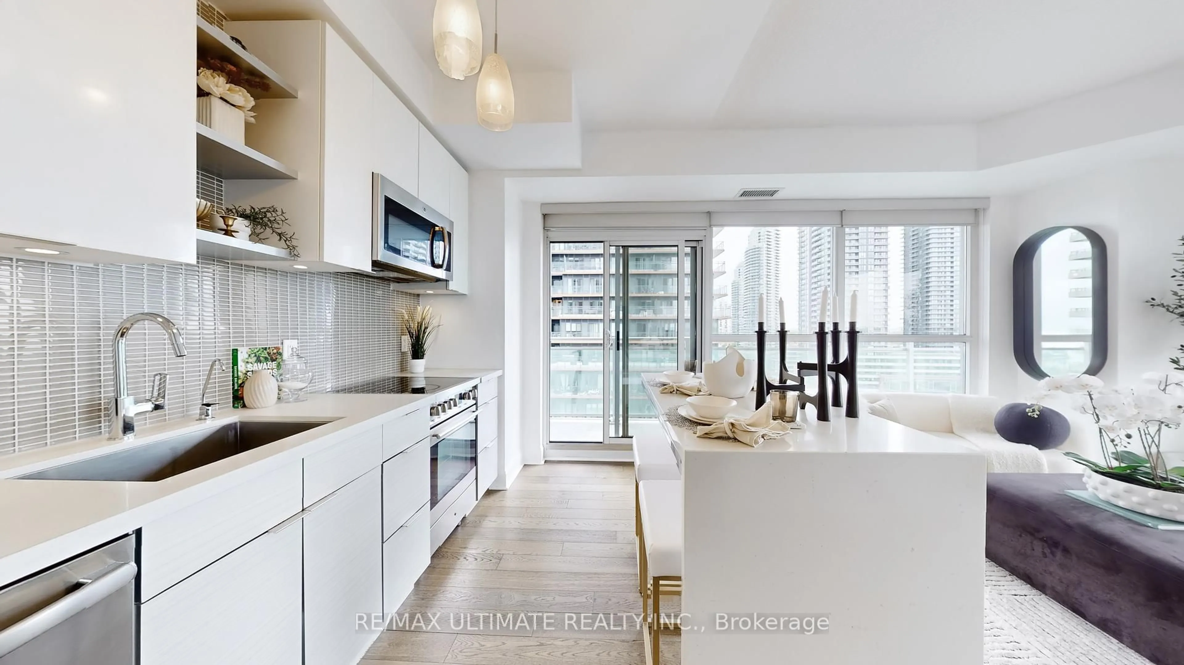 Contemporary kitchen, ceramic/tile floor for 33 Shore Breeze Dr #1003, Toronto Ontario M8V 1A1