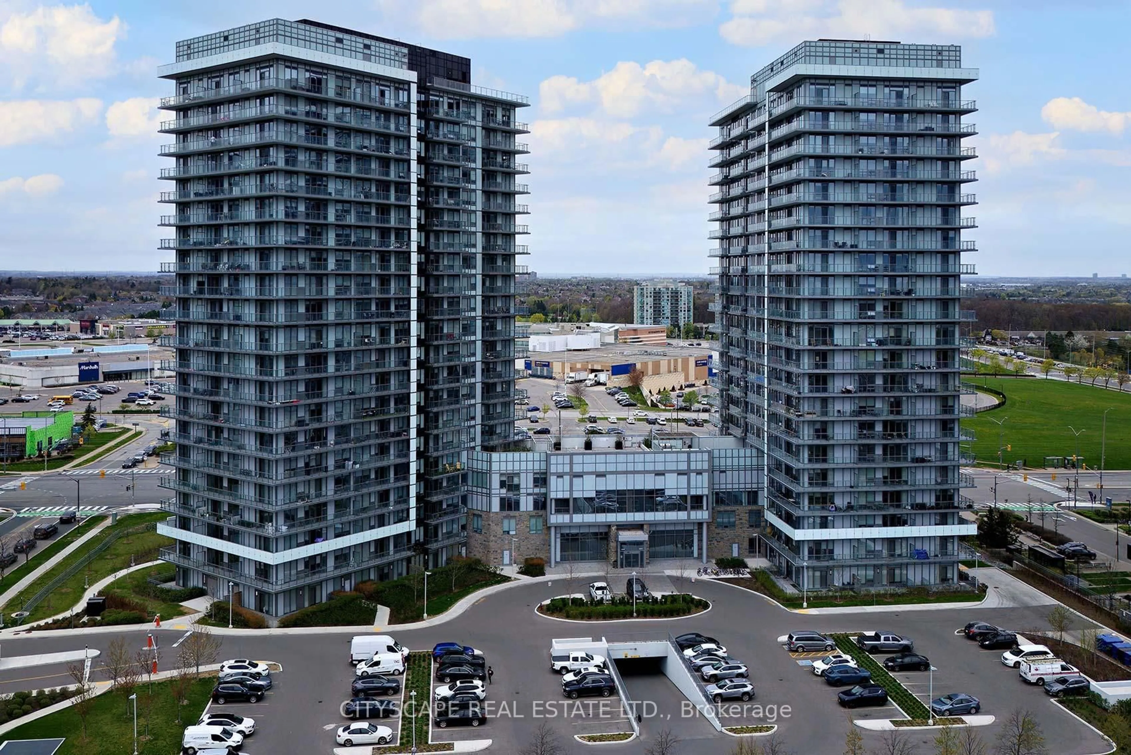 A pic from outside/outdoor area/front of a property/back of a property/a pic from drone, city buildings view from balcony for 4677 Metcalfe Ave #1805, Mississauga Ontario L5M 0Z8