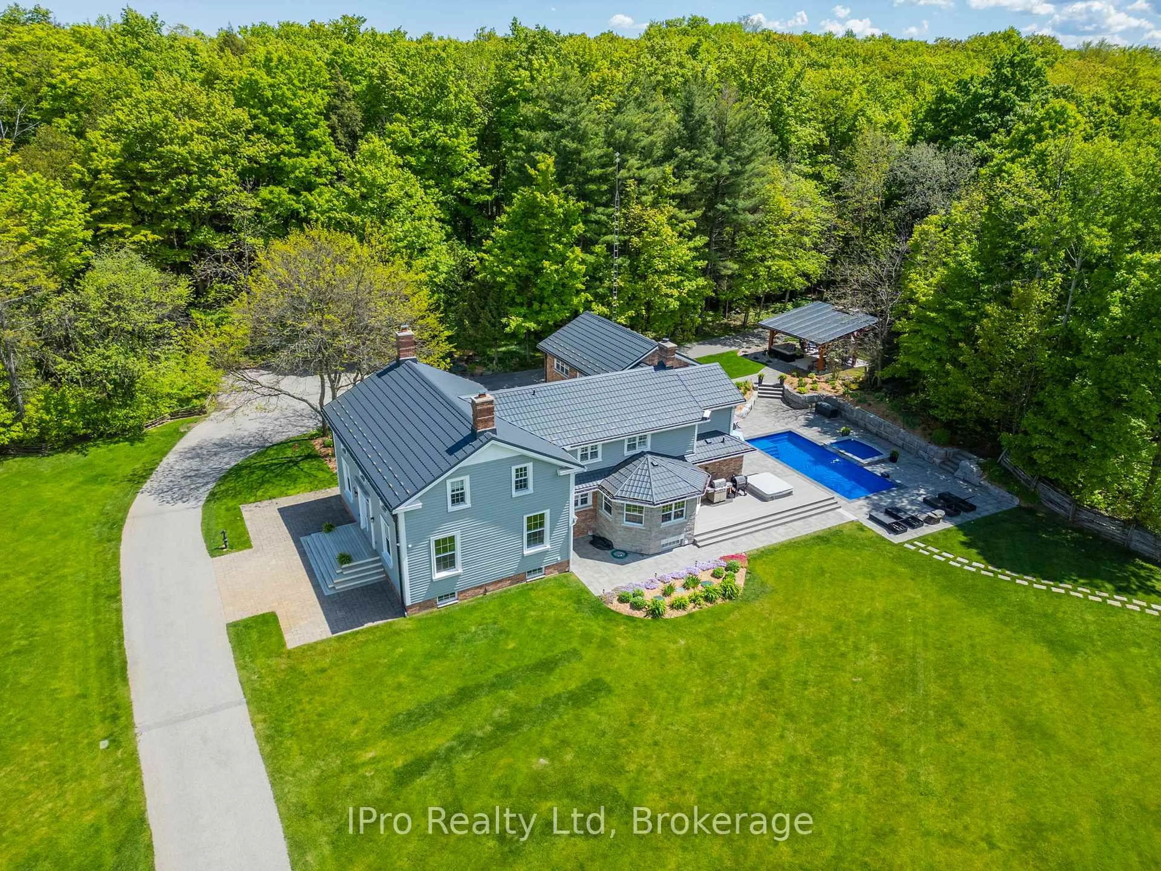 A pic from outside/outdoor area/front of a property/back of a property/a pic from drone, water/lake/river/ocean view for 13232 Fifth Line, Milton Ontario N0B 2K0