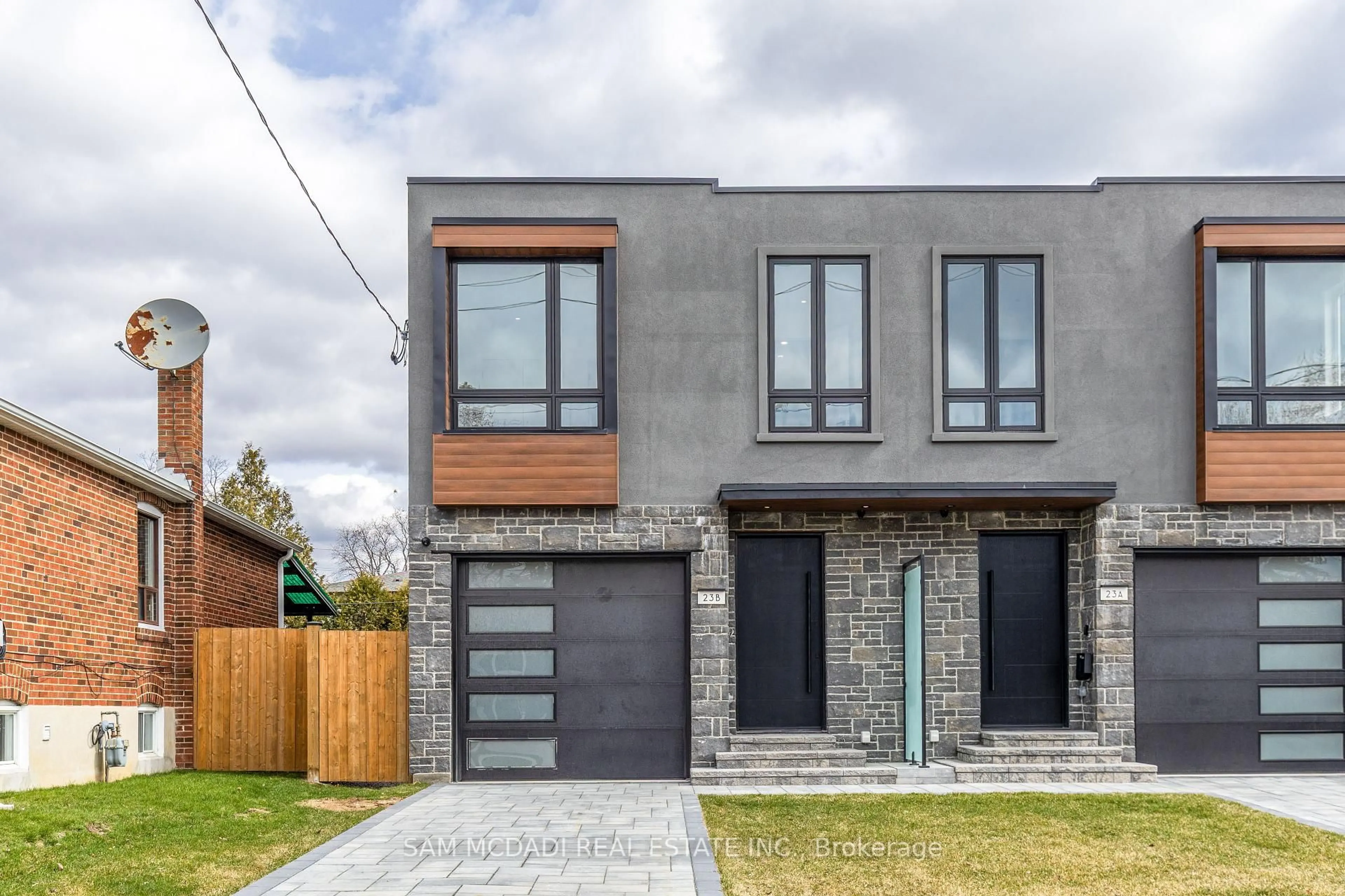 Home with brick exterior material, street for 23B Maple Ave, Mississauga Ontario L5H 2S1