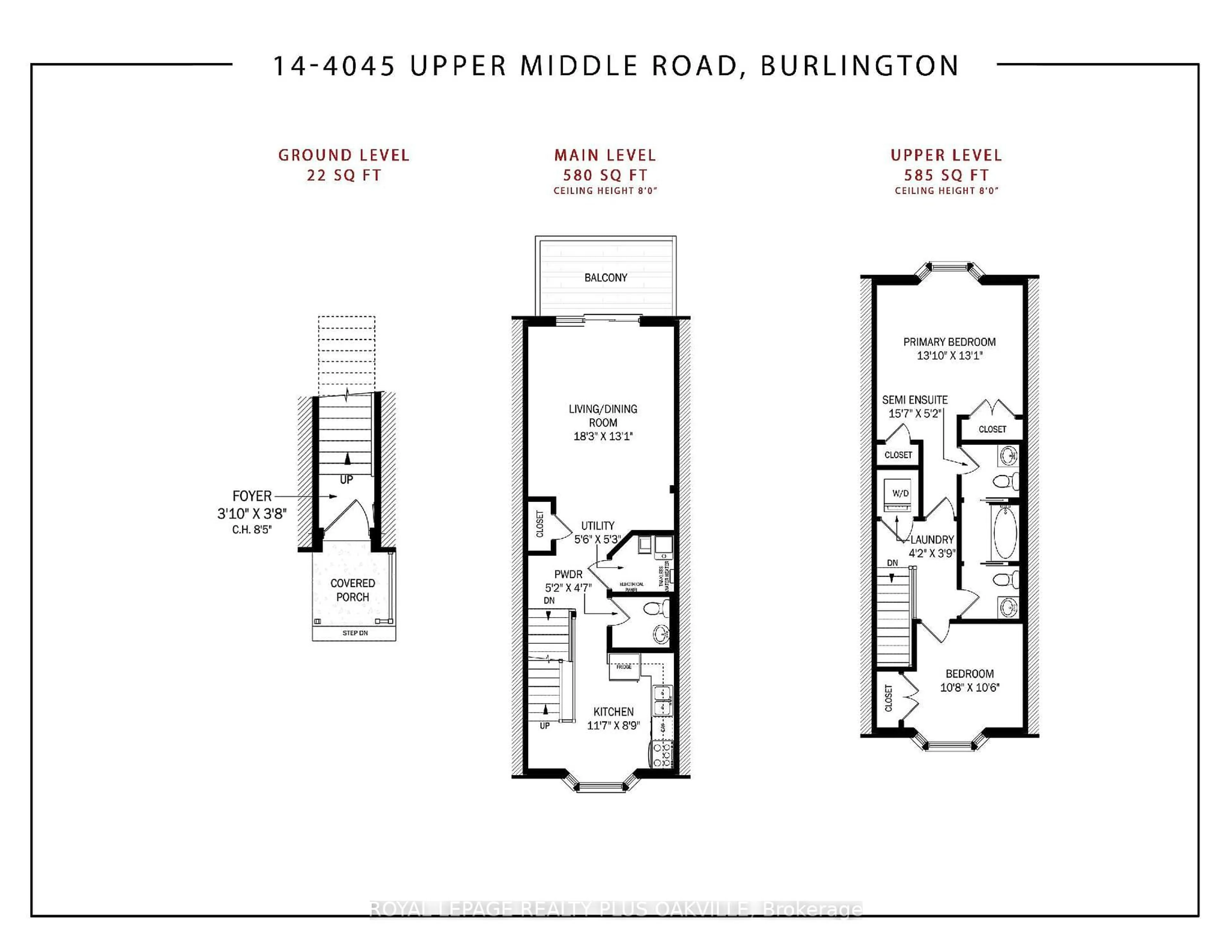 Floor plan for 4045 Upper Middle Rd #14, Burlington Ontario L7M 4S8