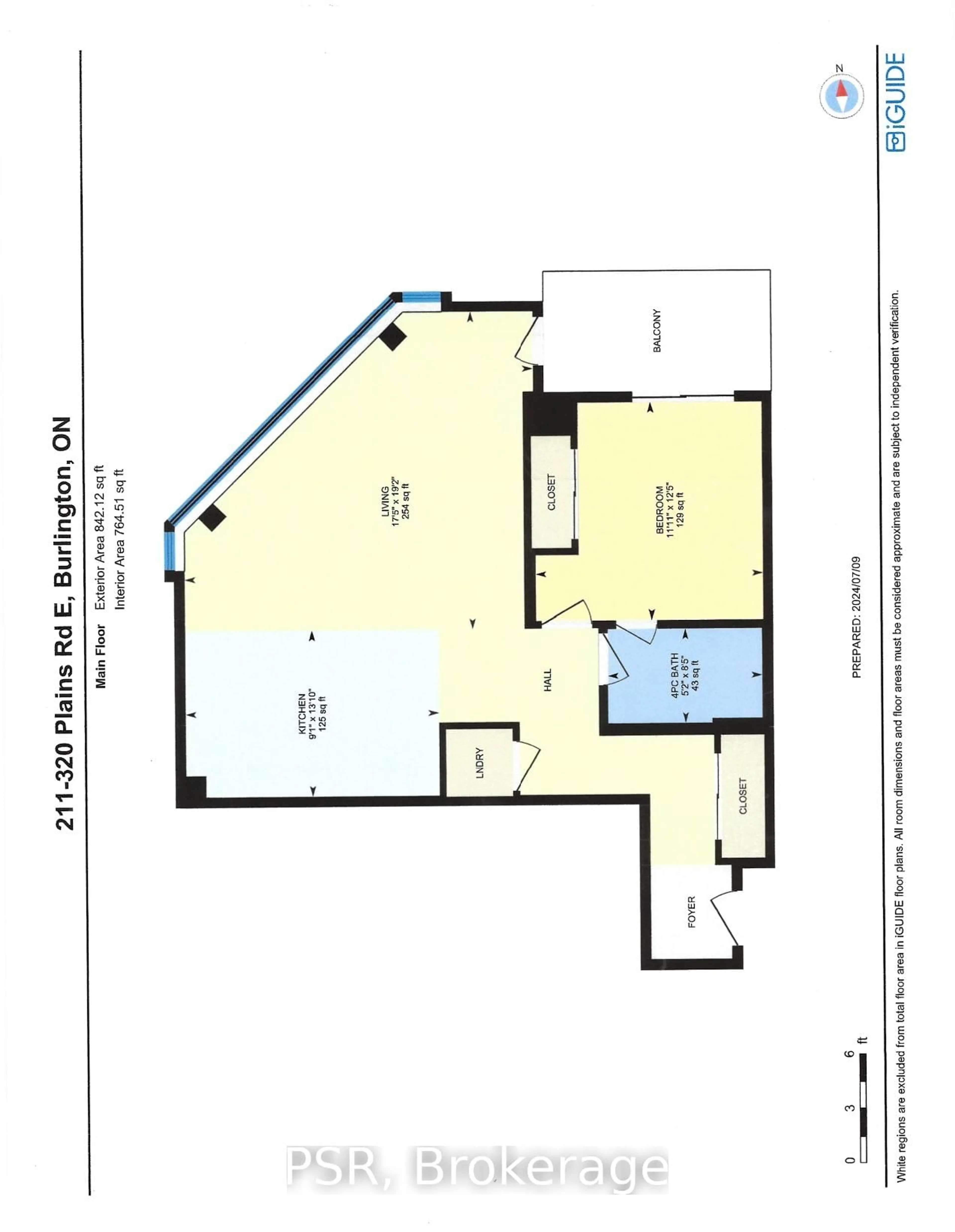 Floor plan for 320 Plains Rd #211, Burlington Ontario L7T 0C1