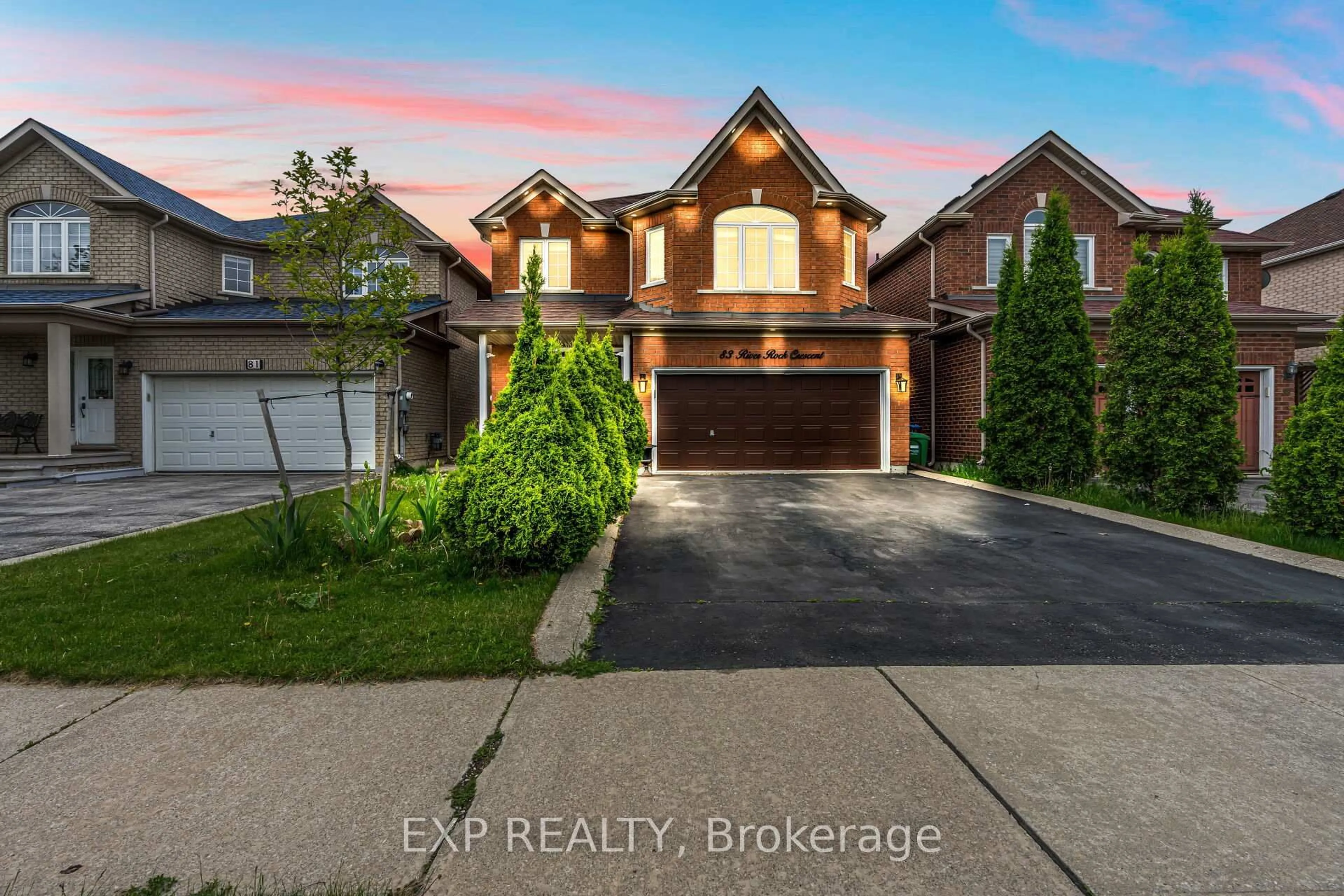 A pic from outside/outdoor area/front of a property/back of a property/a pic from drone, street for 83 River Rock Cres, Brampton Ontario L7A 2W5