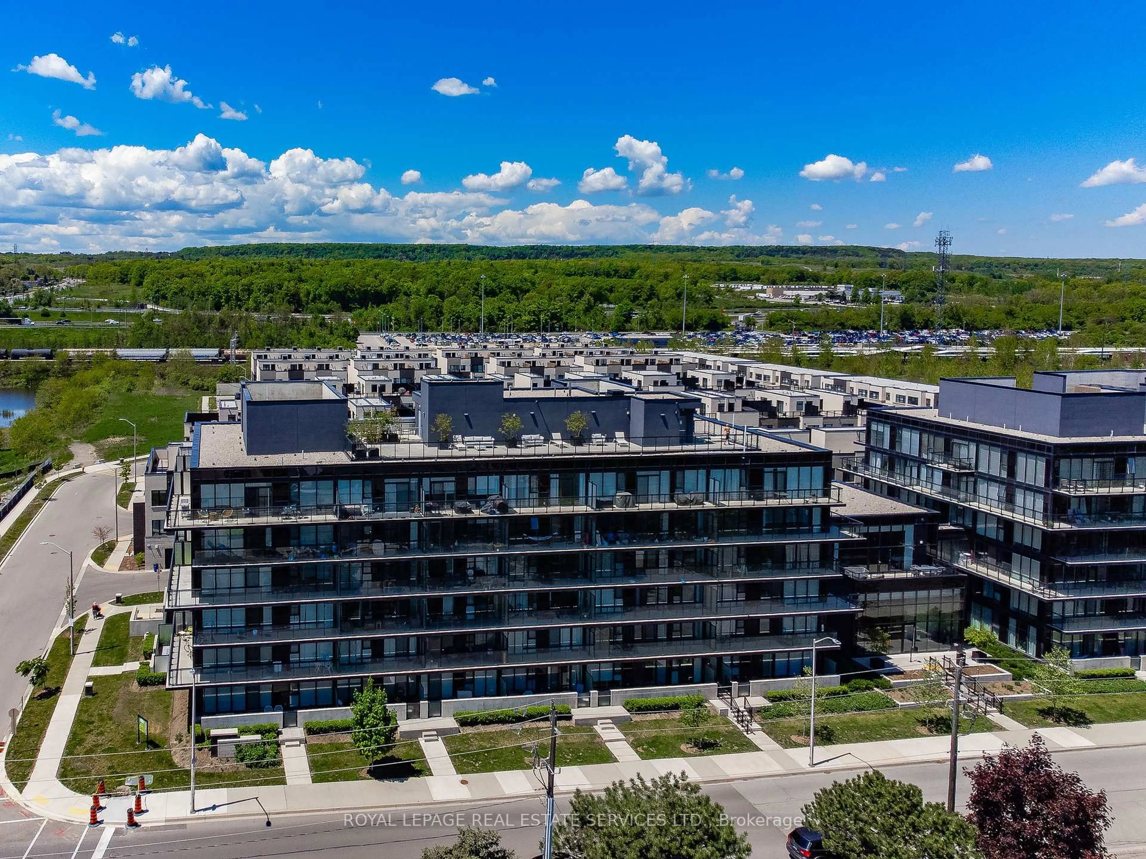 A pic from outside/outdoor area/front of a property/back of a property/a pic from drone, city buildings view from balcony for 1117 Cooke Blvd #A108, Burlington Ontario L7T 0C6