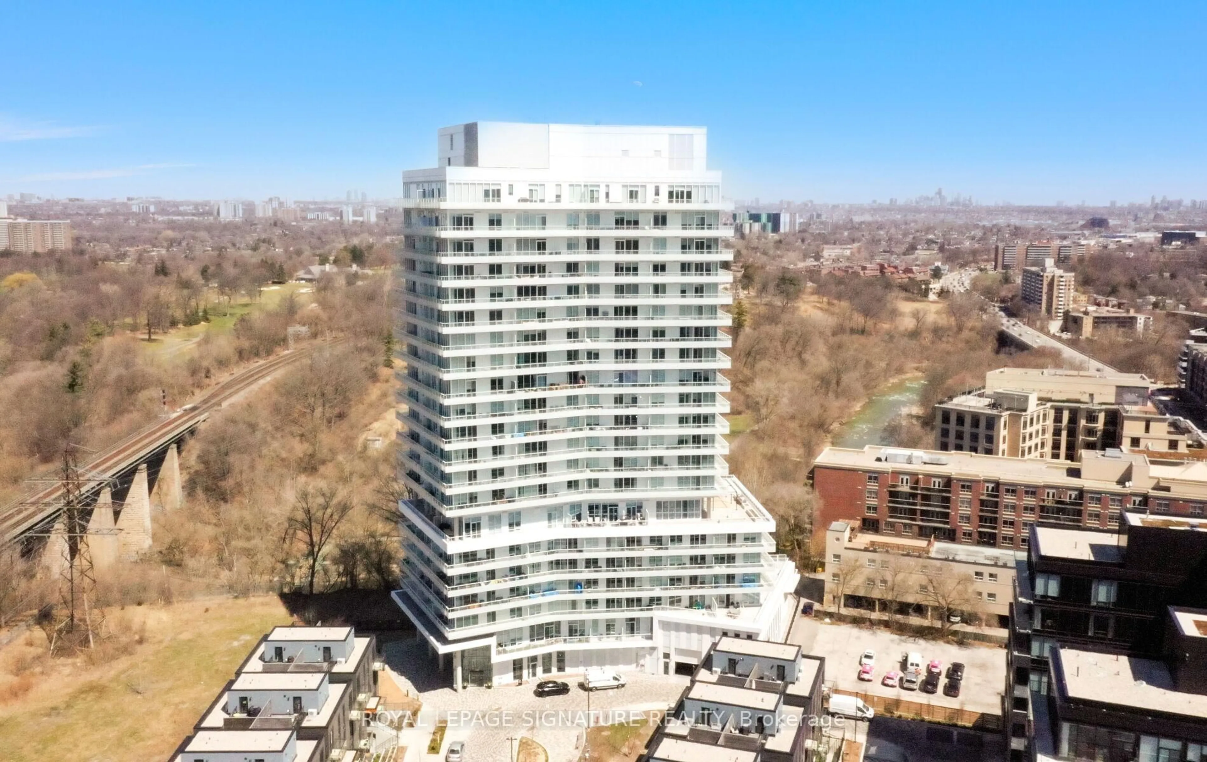 A pic from outside/outdoor area/front of a property/back of a property/a pic from drone, city buildings view from balcony for 20 Brin Dr #1707, Toronto Ontario M8X 0B2