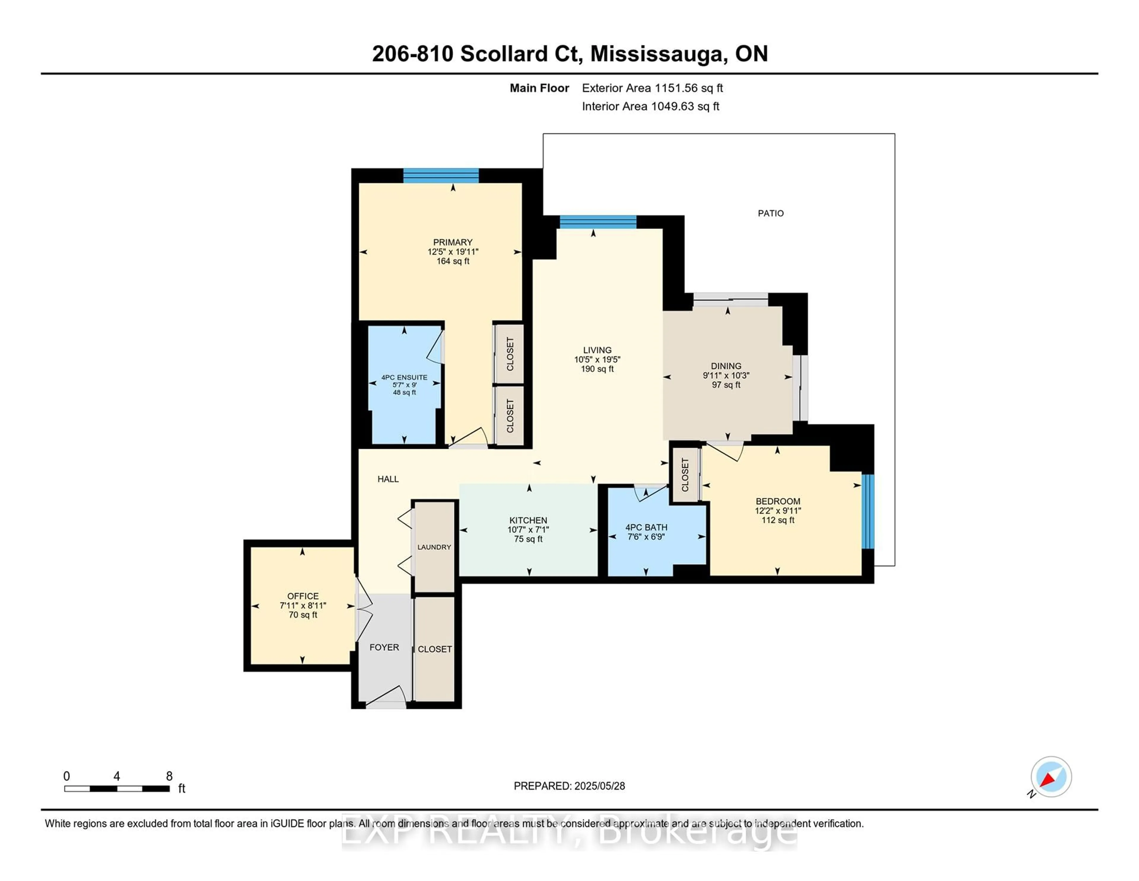Floor plan for 810 Scollard Crt #206, Mississauga Ontario L5V 0A4