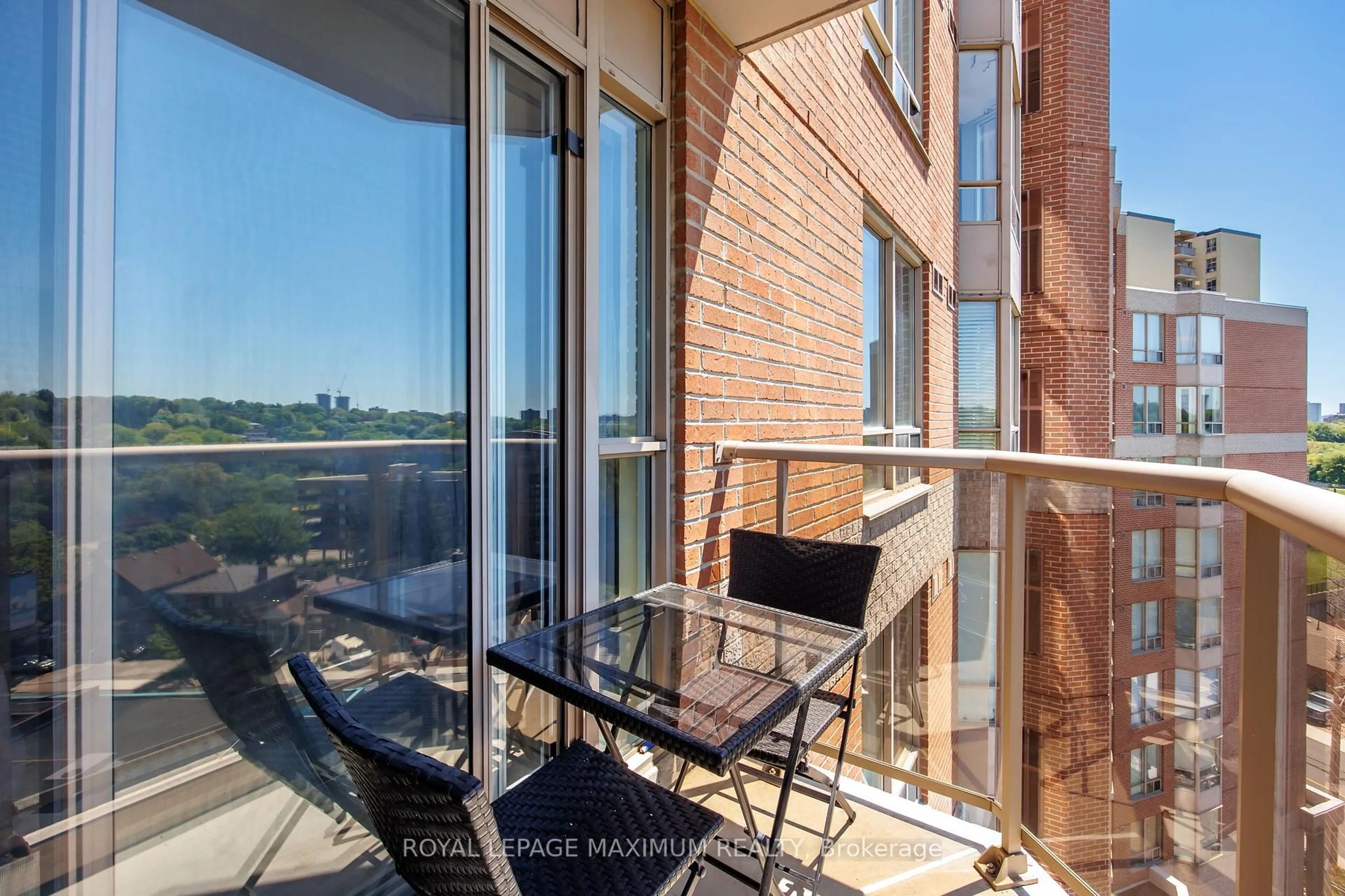Balcony in the apartment, water/lake/river/ocean view for 2088 Lawrence Ave #807, Toronto Ontario M9N 2Z9