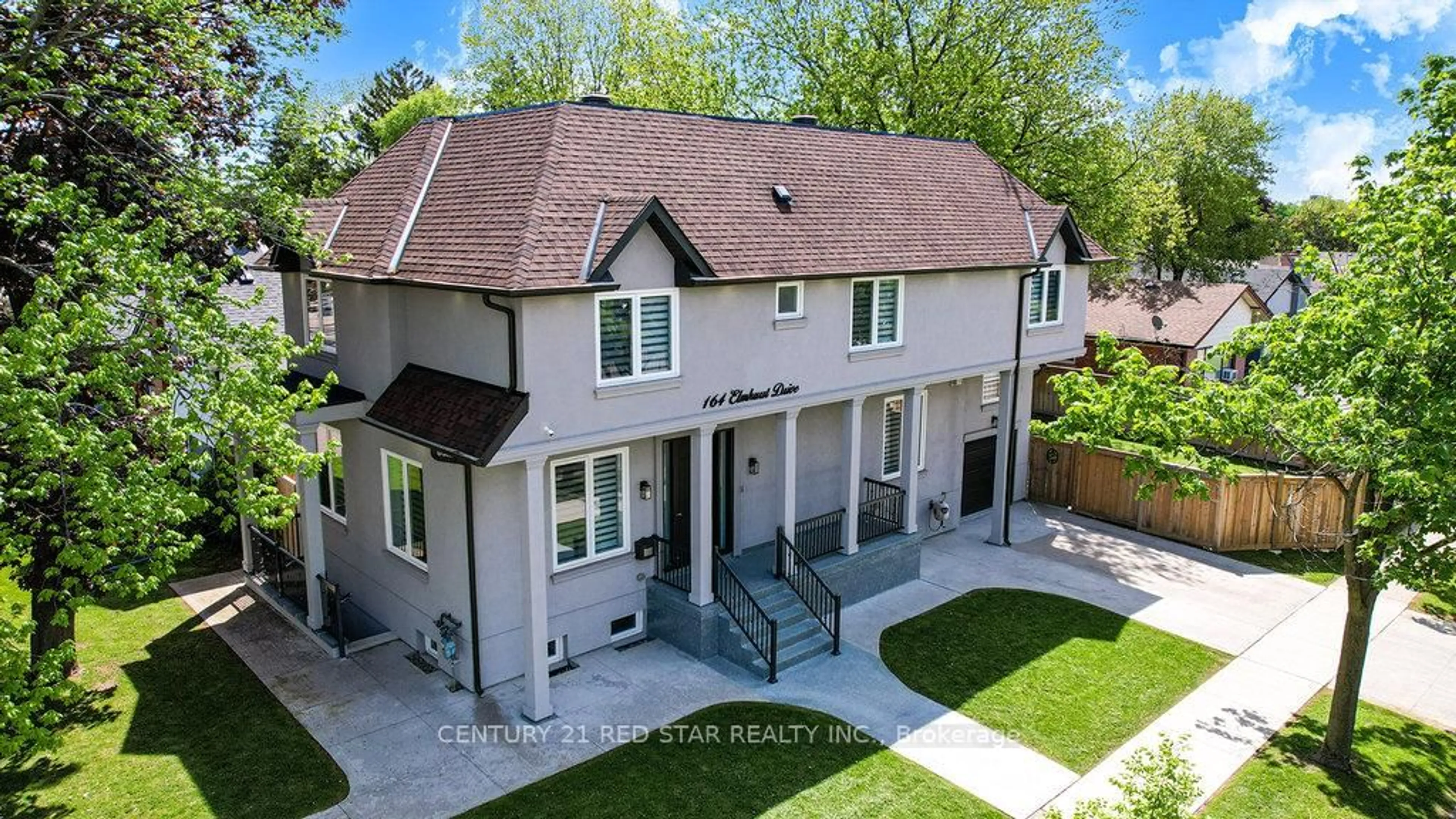 A pic from outside/outdoor area/front of a property/back of a property/a pic from drone, street for 164 Elmhurst Dr, Toronto Ontario M9W 2K6