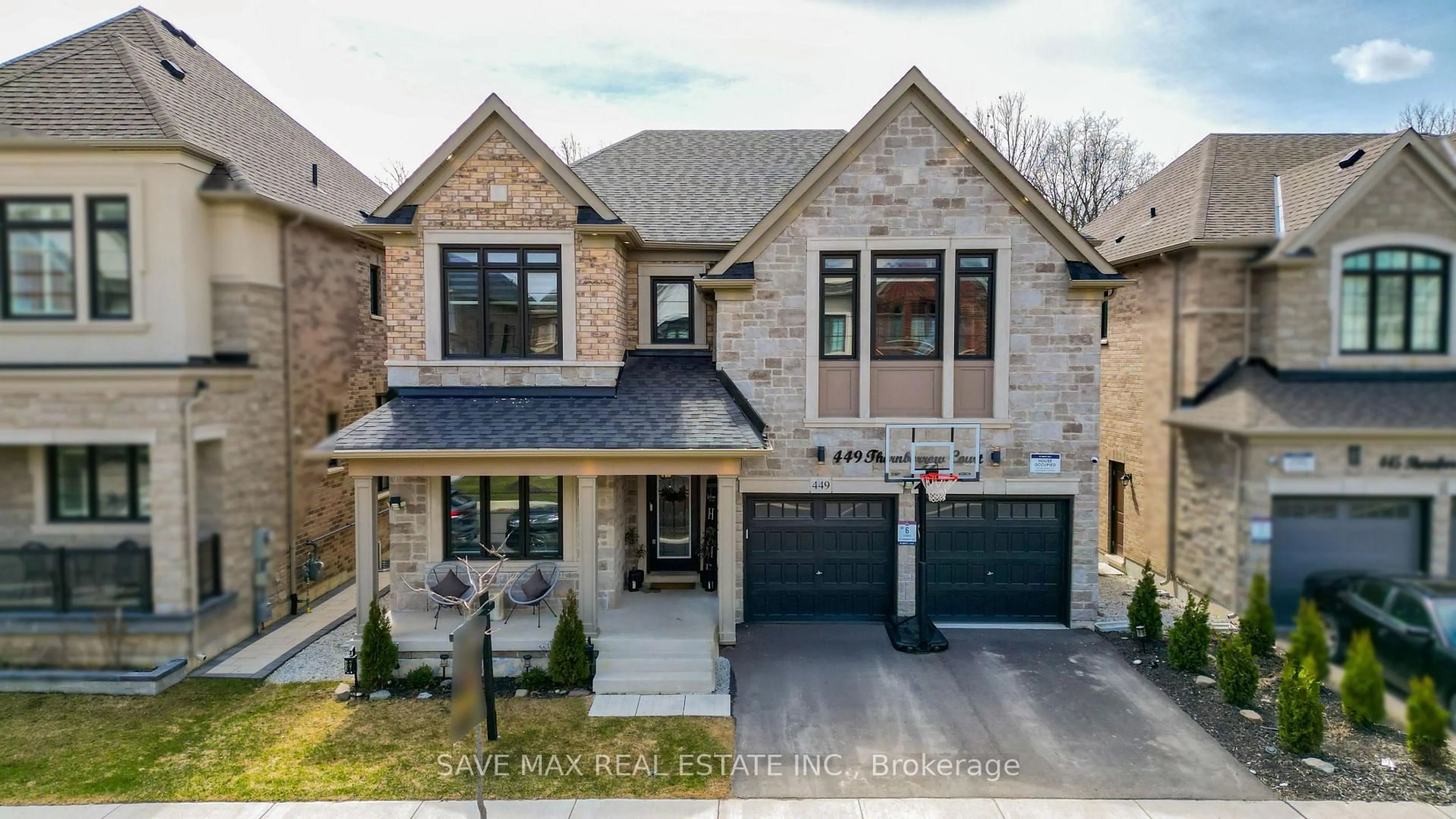 Home with brick exterior material, street for 449 Thornborrow Crt, Milton Ontario L9E 1T4