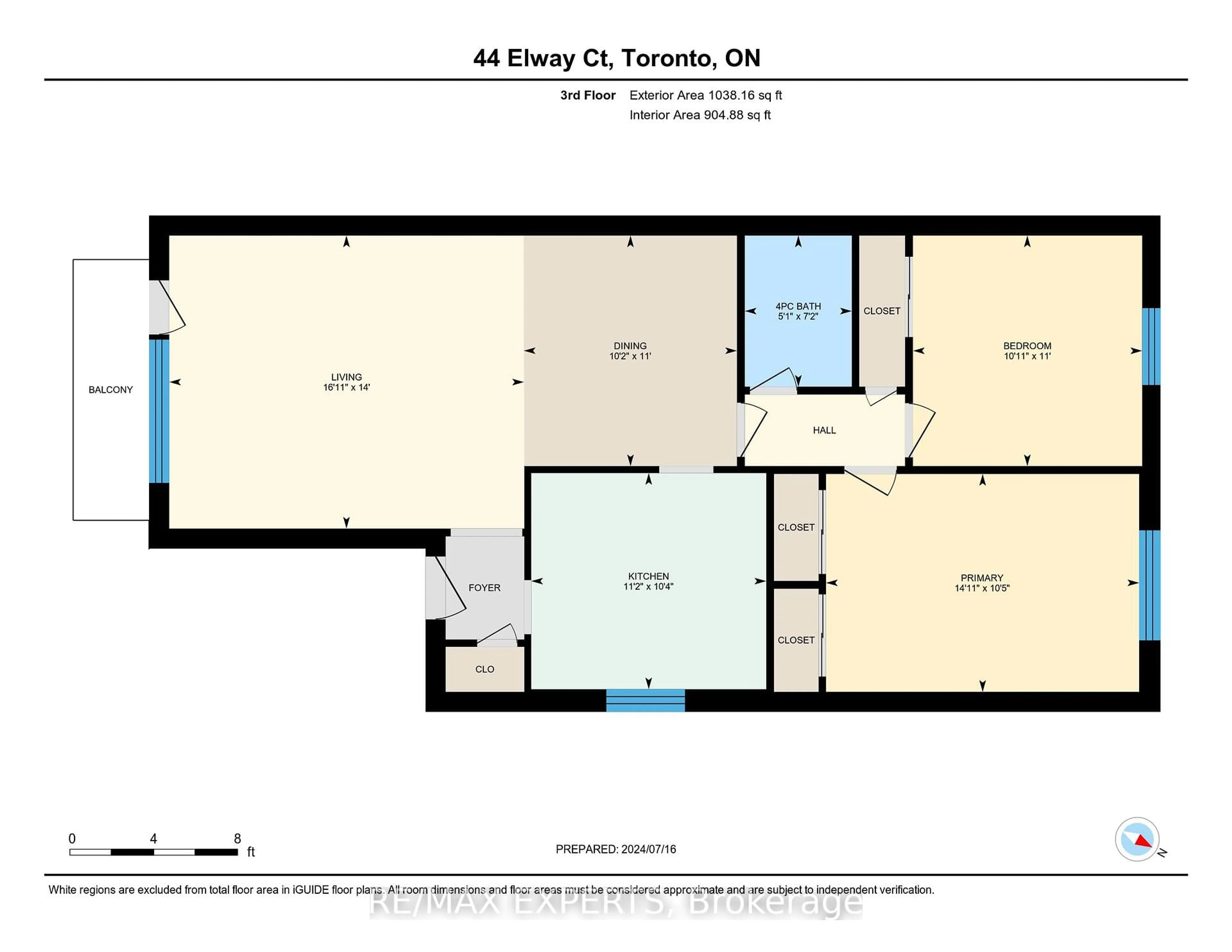 Floor plan for 44 Elway Crt, Toronto Ontario M6B 2N8