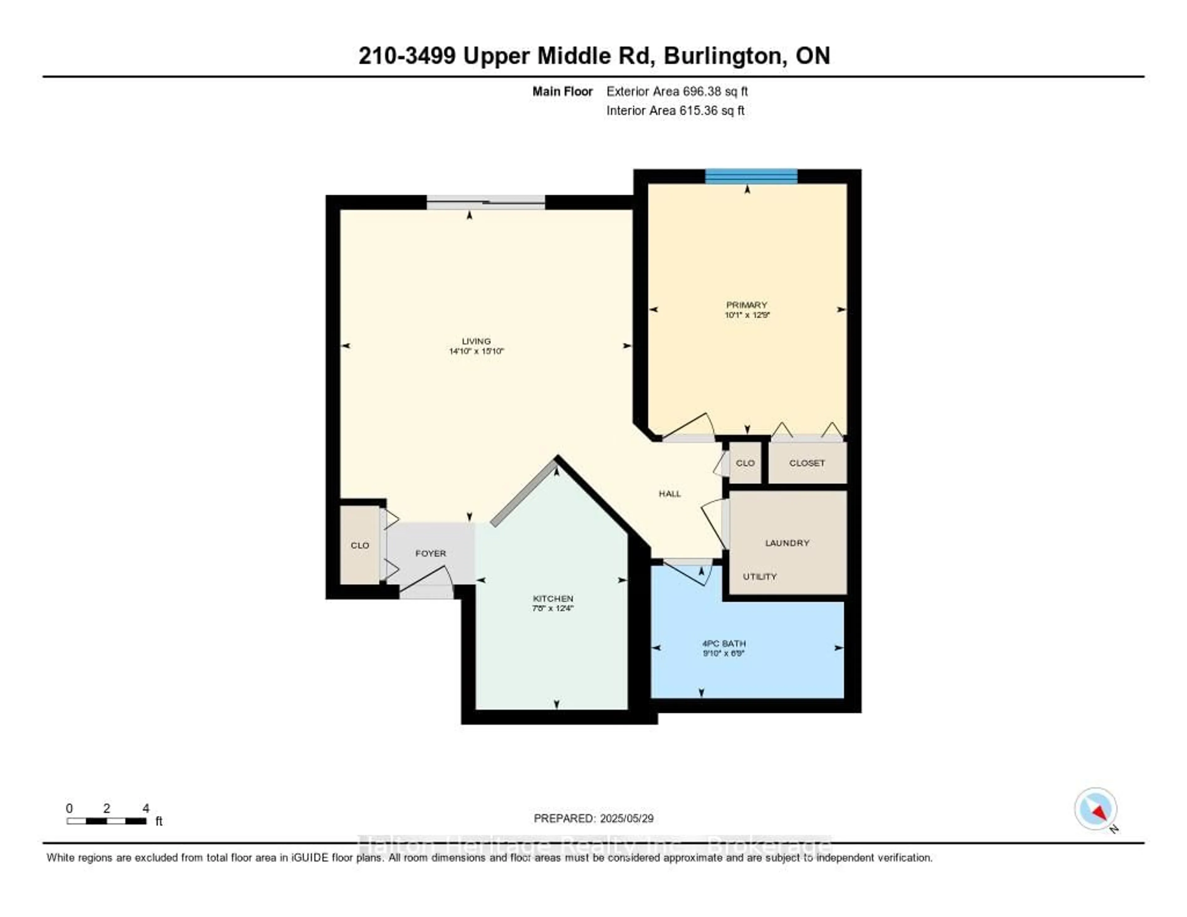 Floor plan for 3499 Upper Middle Rd #210, Burlington Ontario L7M 4M7