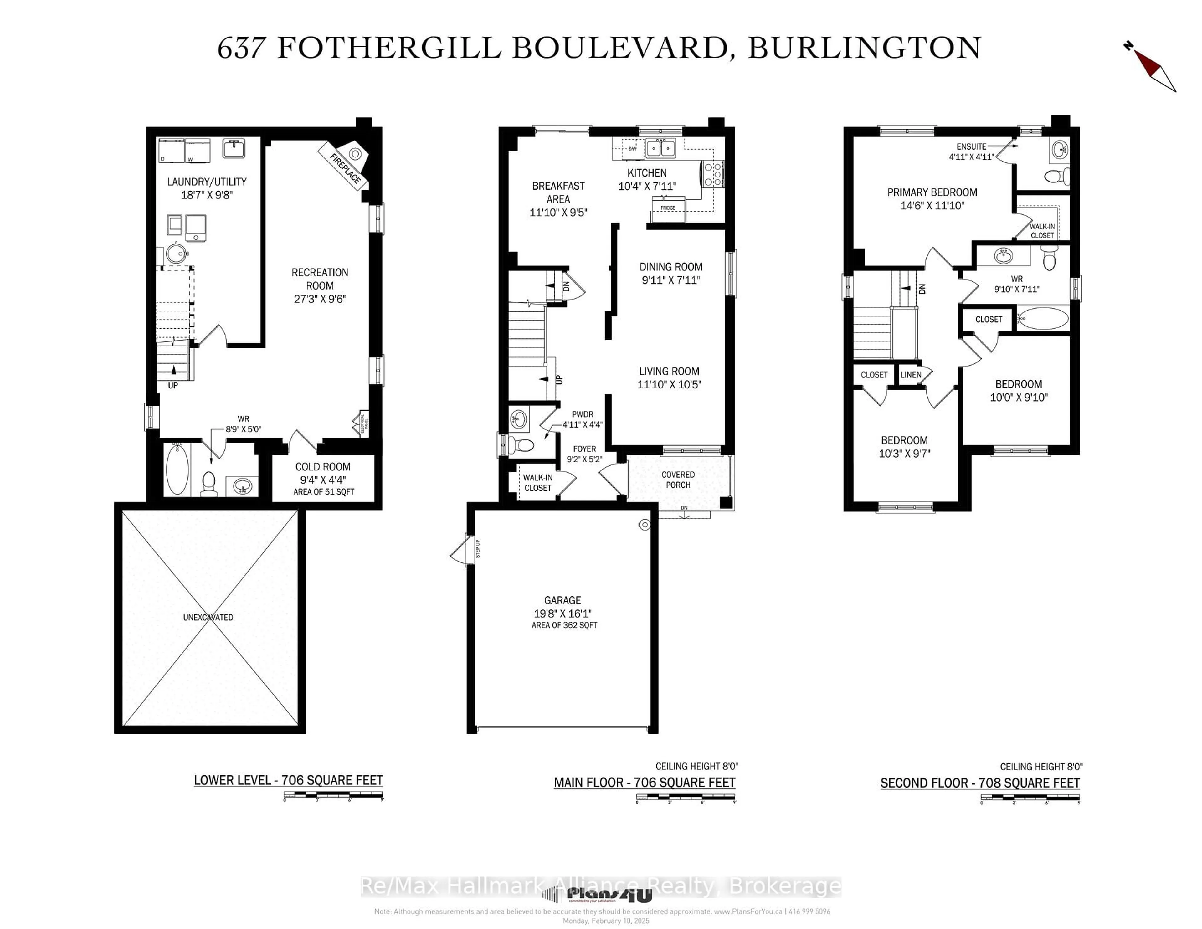 Floor plan for 637 Fothergill Blvd, Burlington Ontario L7L 6E3