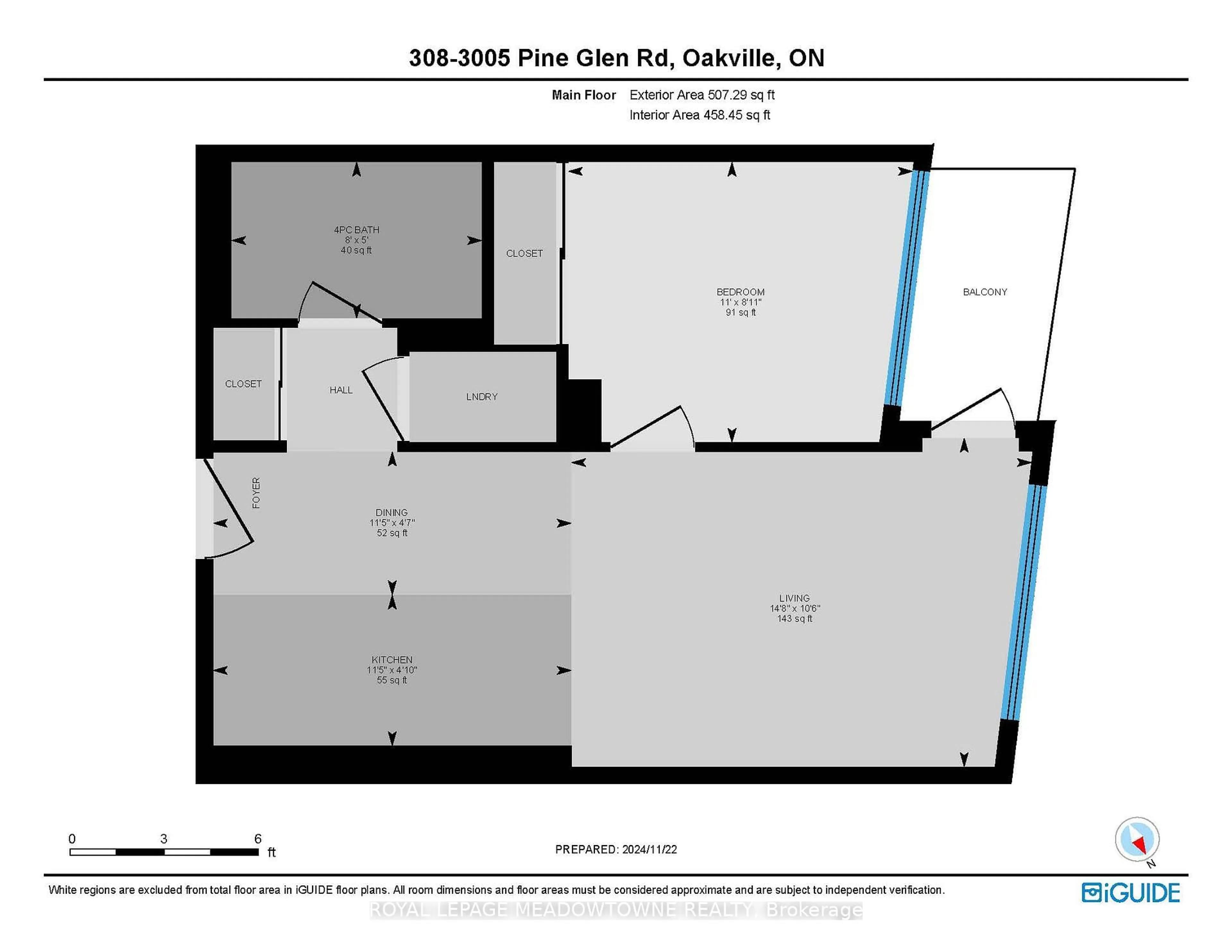 Floor plan for 3005 Pine Glen Rd #308, Oakville Ontario L6M 5P5