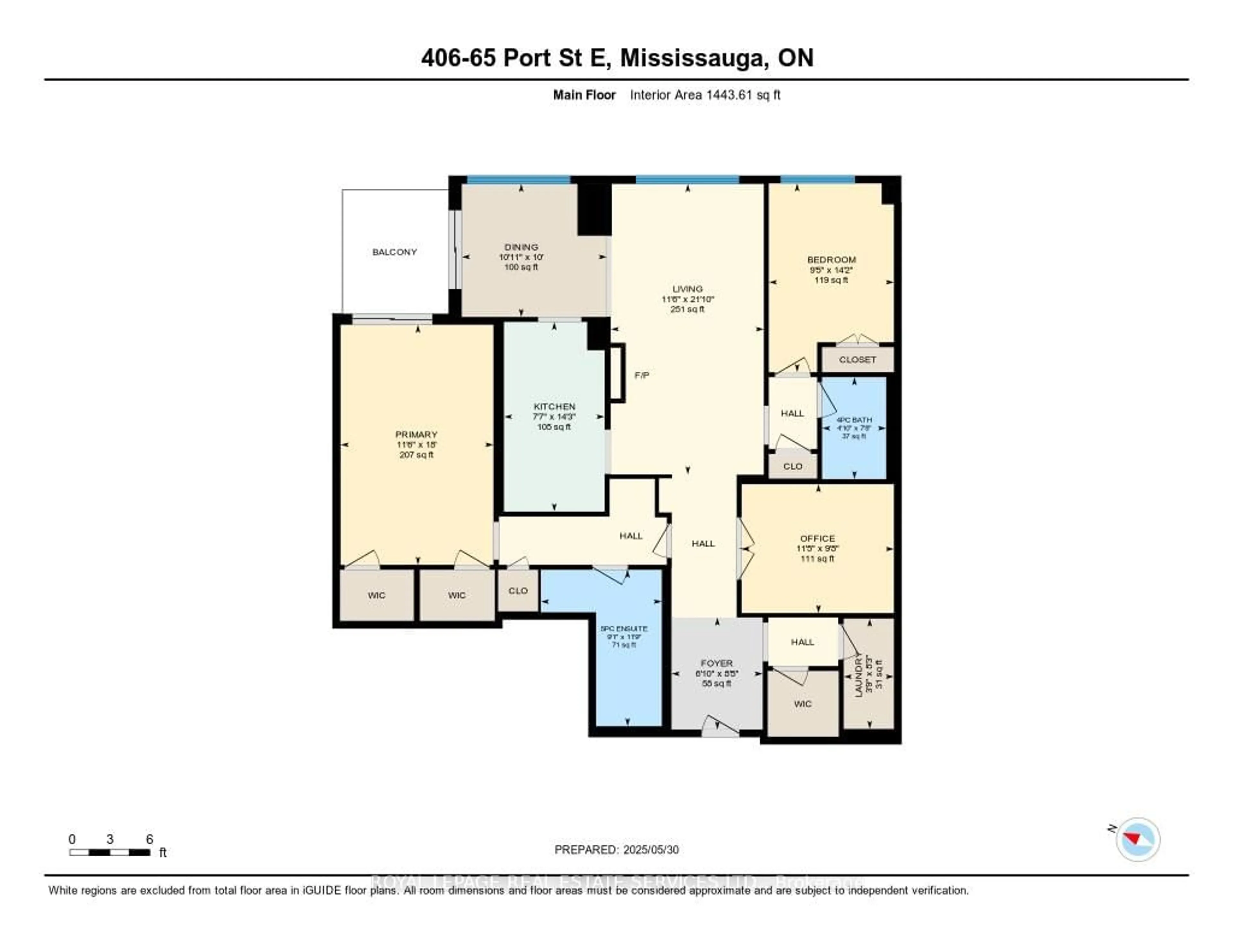 Floor plan for 65 Port St #406, Mississauga Ontario L5G 4V3