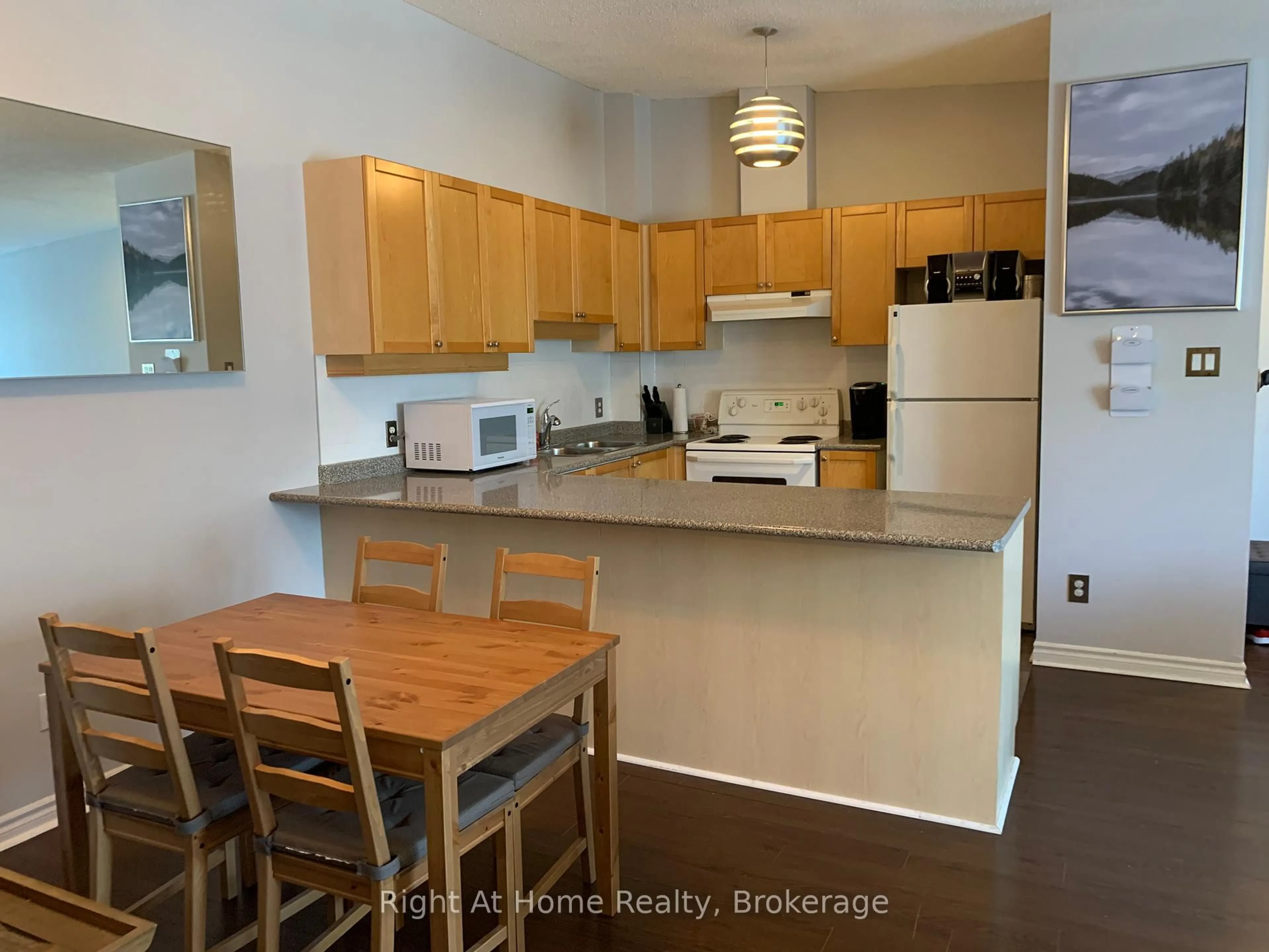 Standard kitchen, wood/laminate floor for 1701 Lampman Ave #706, Burlington Ontario L7L 6R7