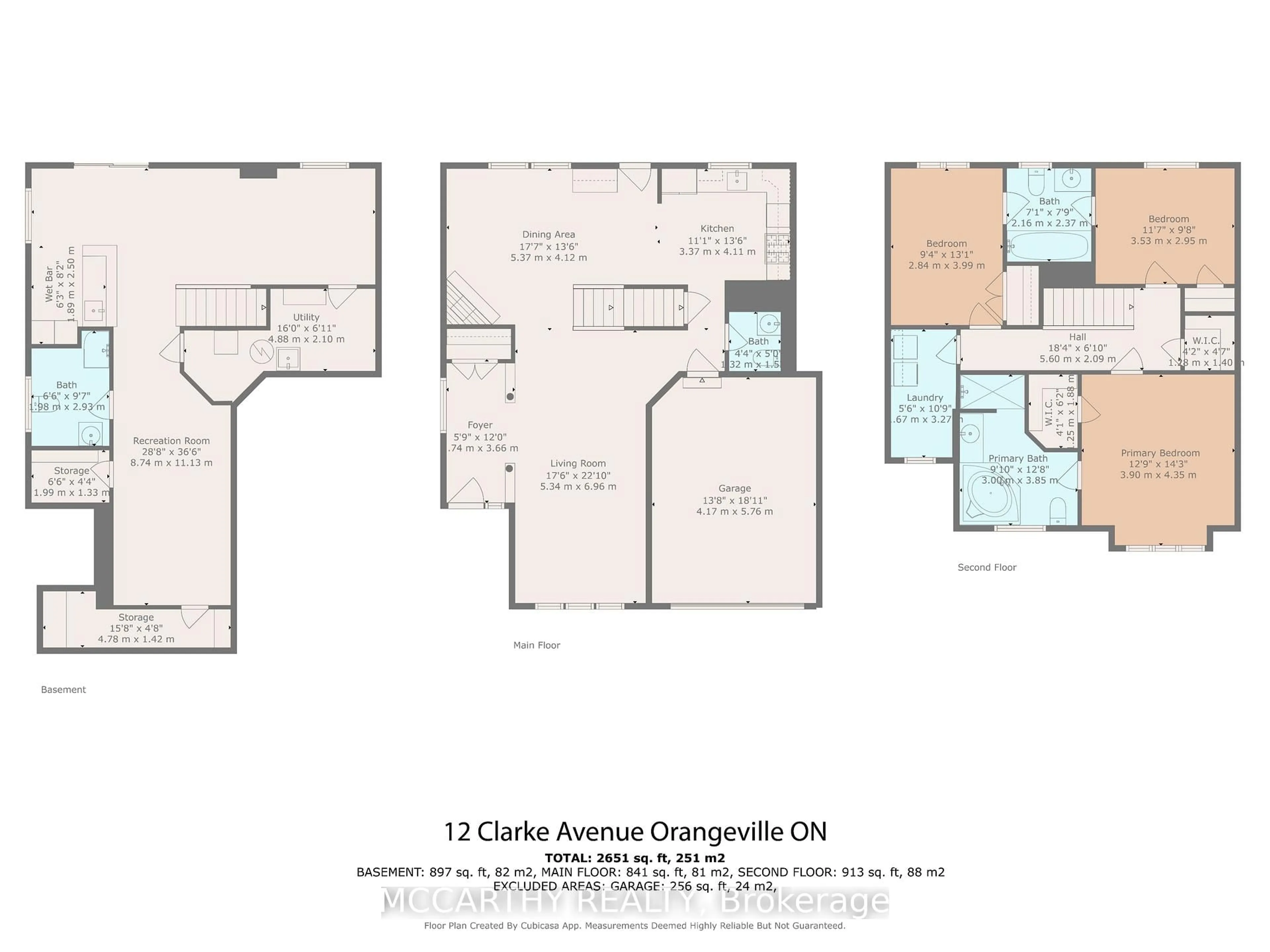 Floor plan for 12 Clarke Ave, Orangeville Ontario L9W 5J6