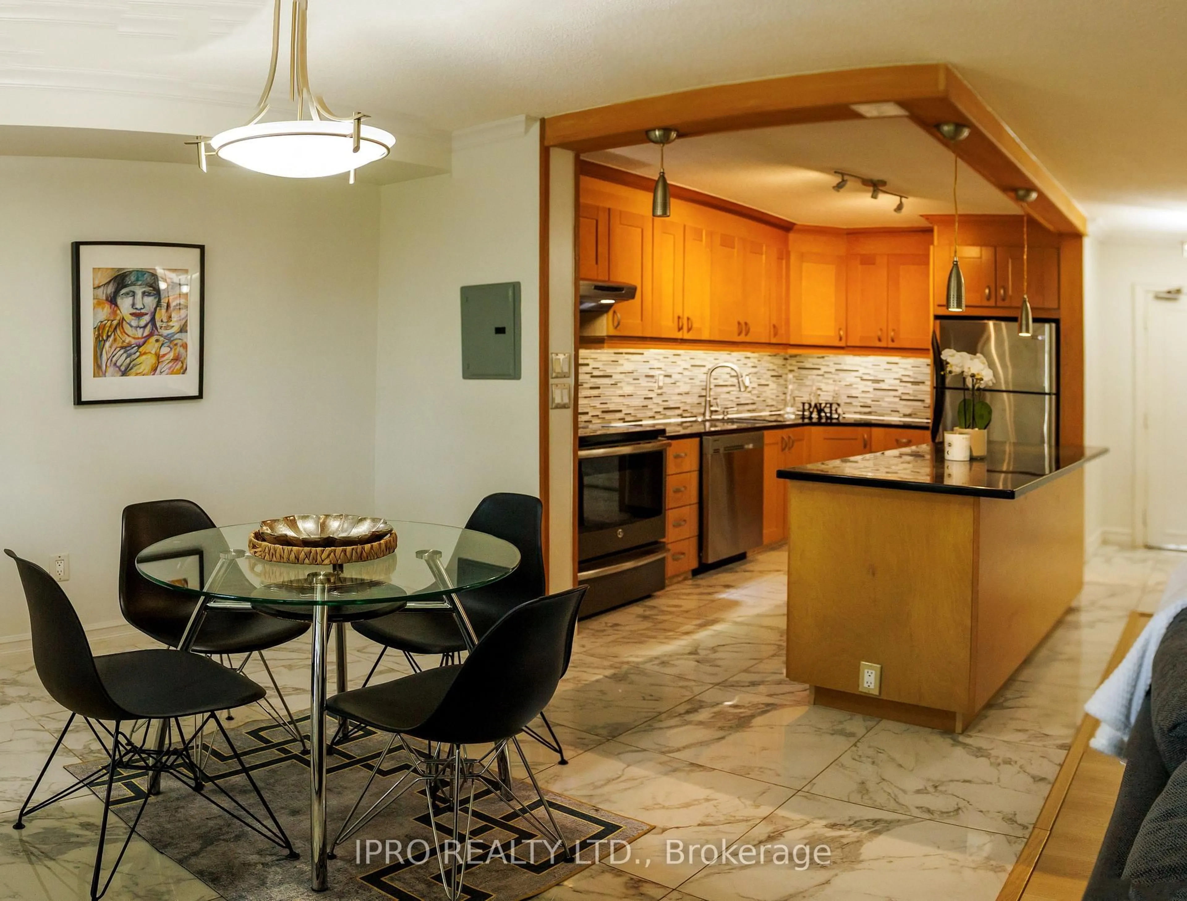Open concept kitchen, ceramic/tile floor for 541 Blackthorn Ave #108, Toronto Ontario M6M 5A6