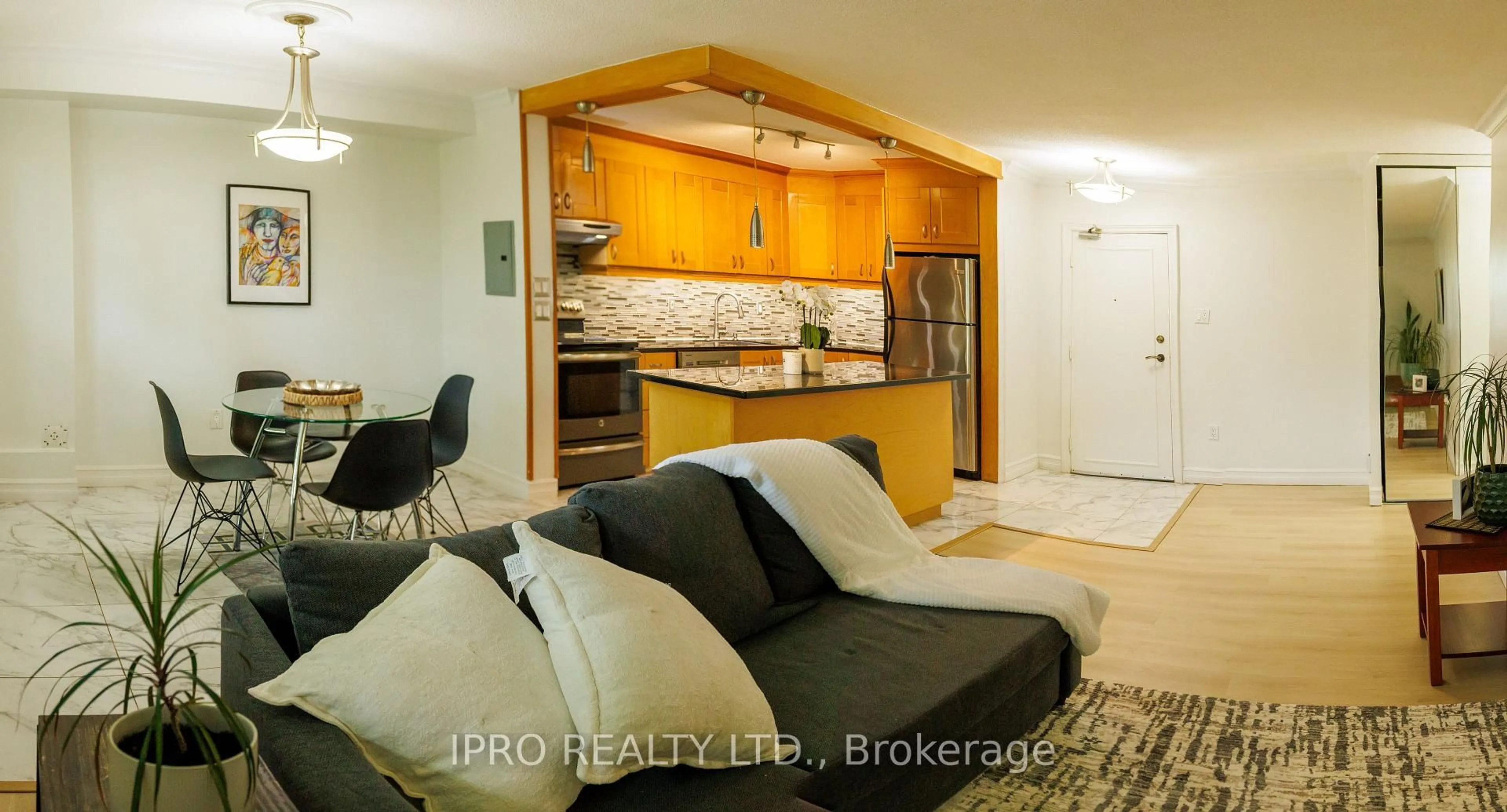 Open concept kitchen, ceramic/tile floor for 541 Blackthorn Ave #108, Toronto Ontario M6M 5A6