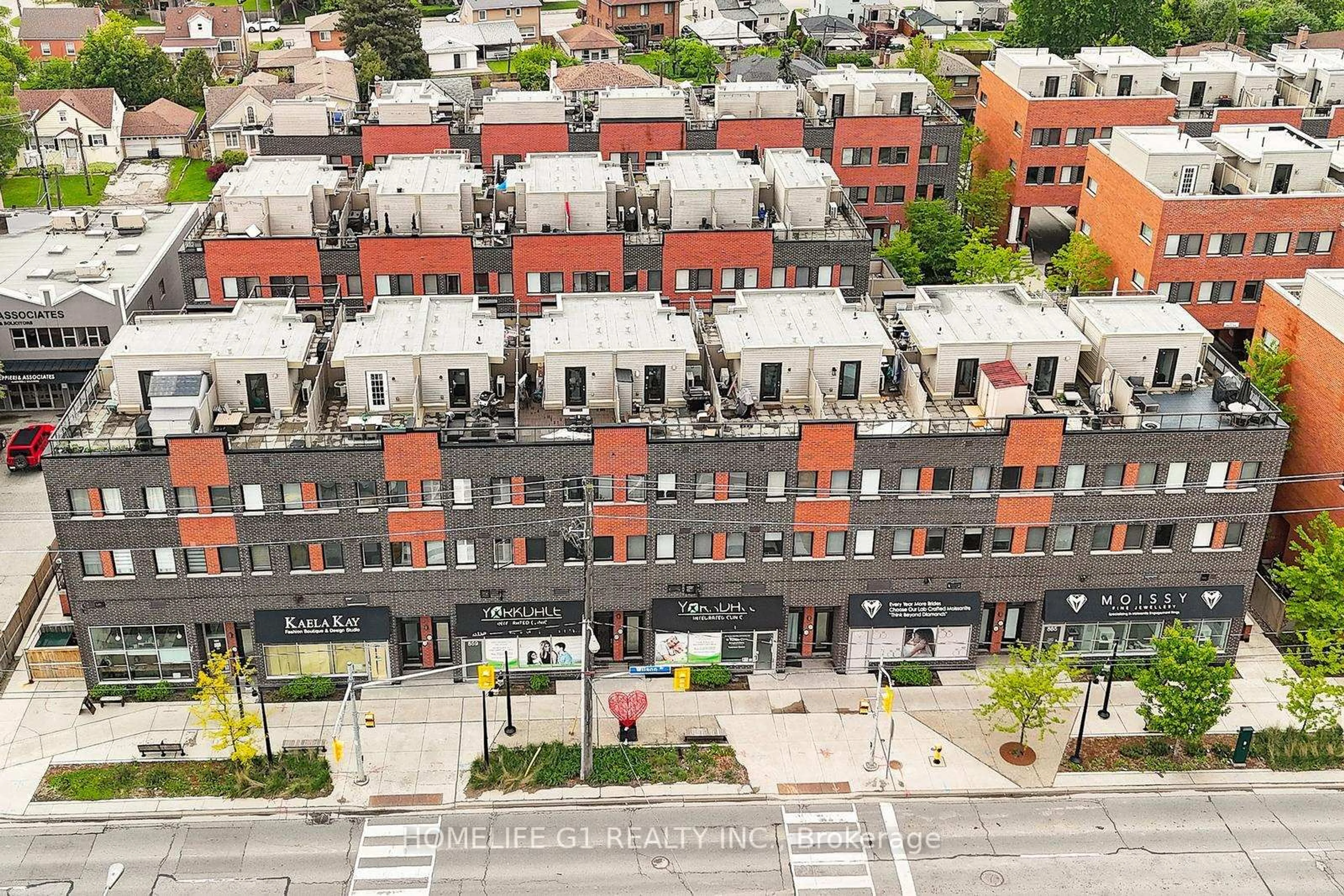 A pic from outside/outdoor area/front of a property/back of a property/a pic from drone, city buildings view from balcony for 6B-867 Wilson Ave, Toronto Ontario M3K 0A4