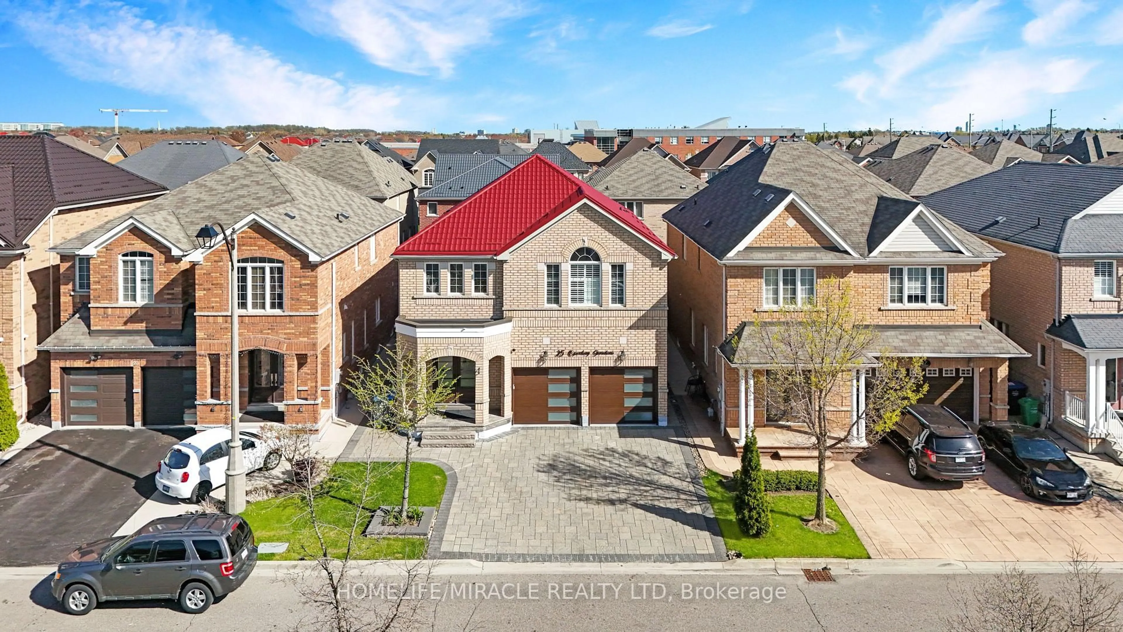 Home with brick exterior material, street for 25 Openbay Gdns, Brampton Ontario L6R 0V2