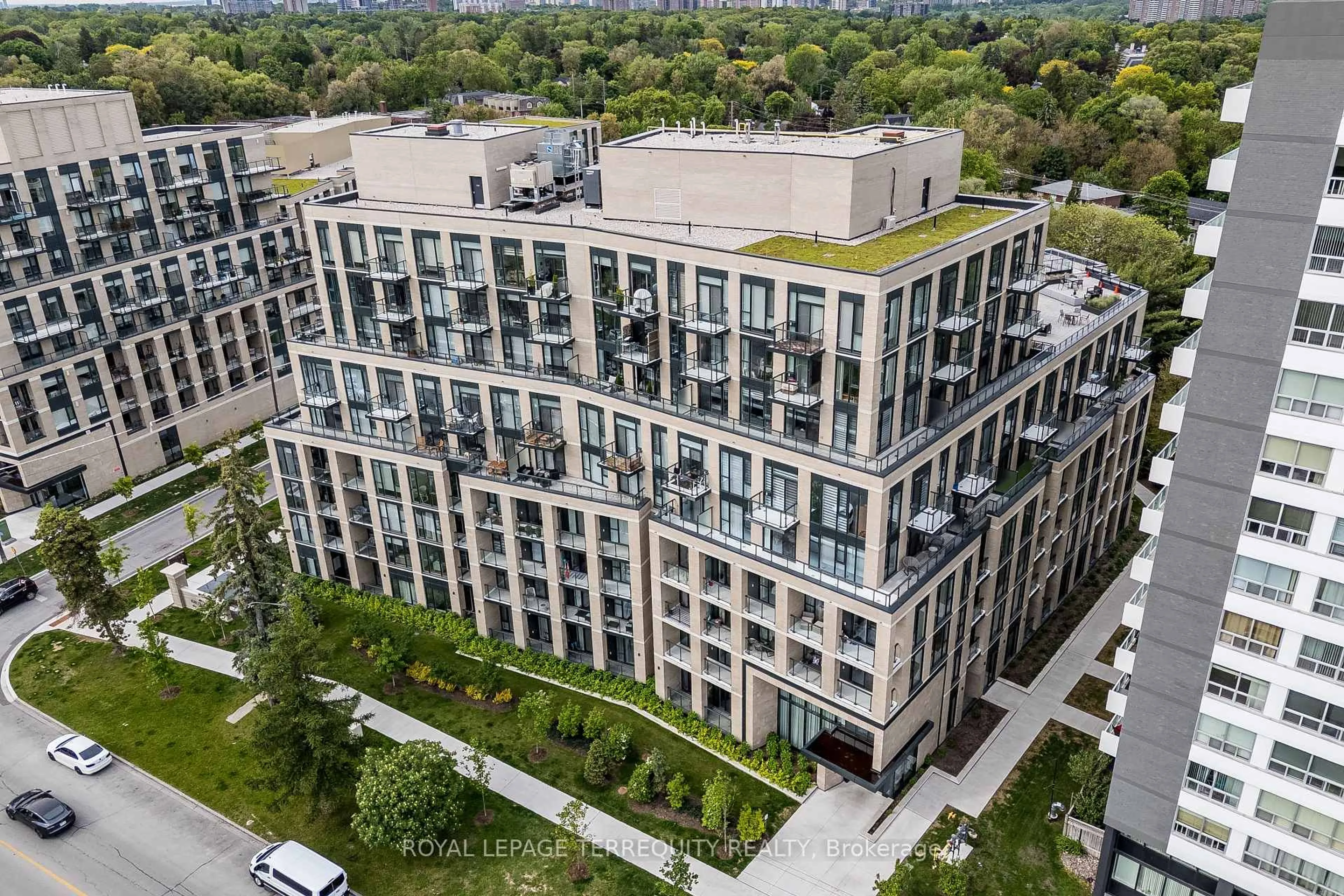 A pic from outside/outdoor area/front of a property/back of a property/a pic from drone, city buildings view from balcony for 293 The Kingsway N/A #413, Toronto Ontario M9A 0E8