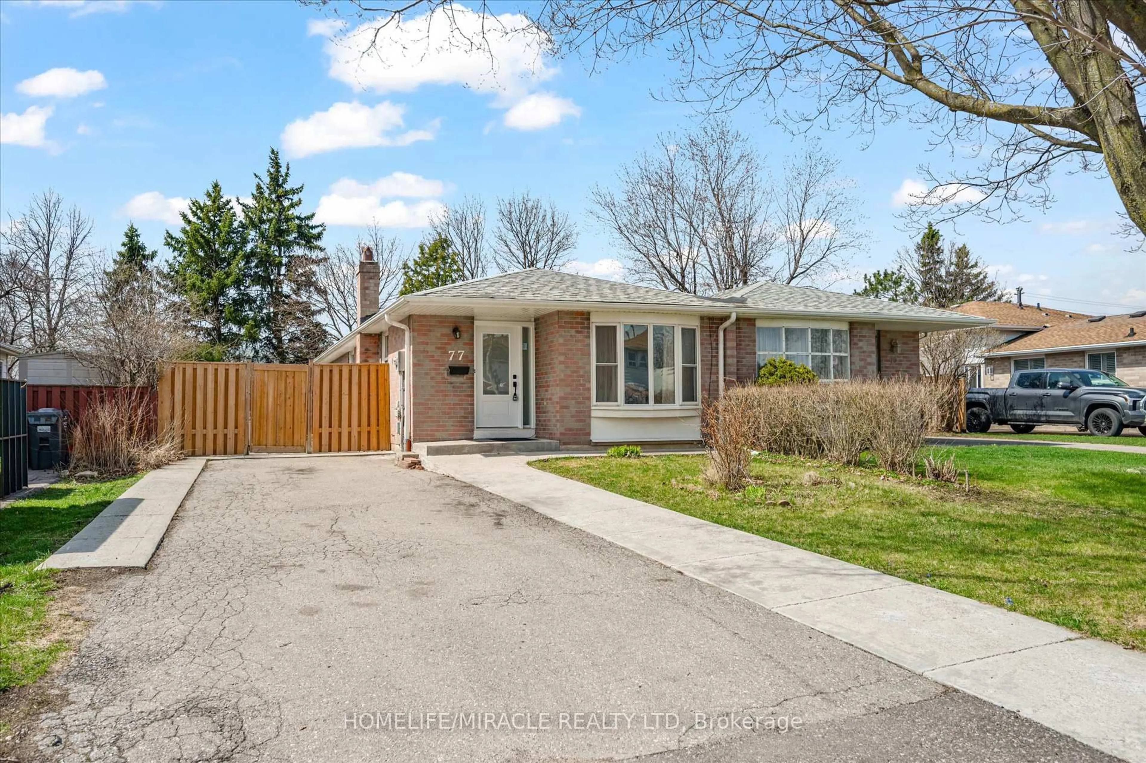 Home with brick exterior material, street for 77 Juniper Cres, Brampton Ontario L6S 1J9