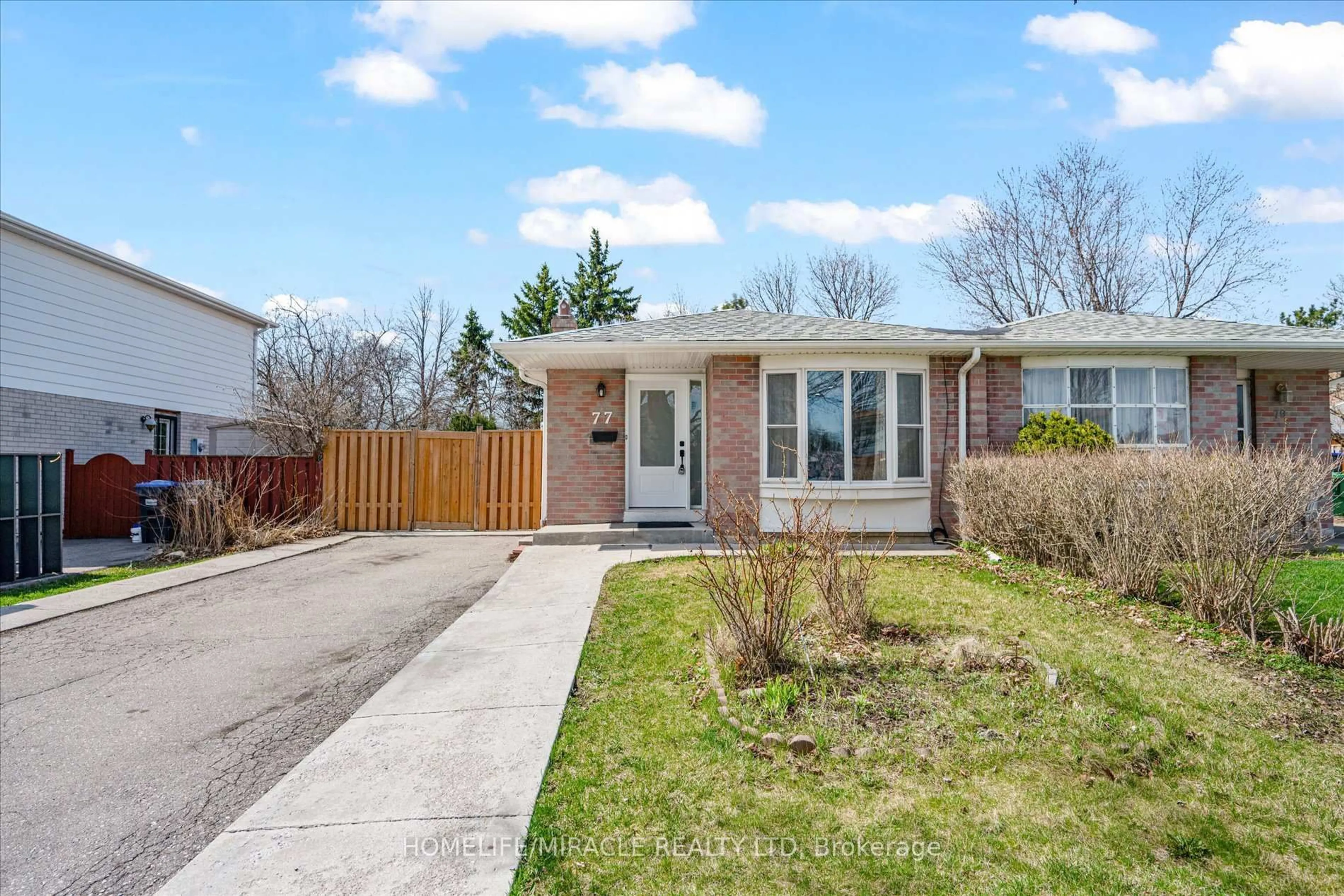 Home with brick exterior material, street for 77 Juniper Cres, Brampton Ontario L6S 1J9