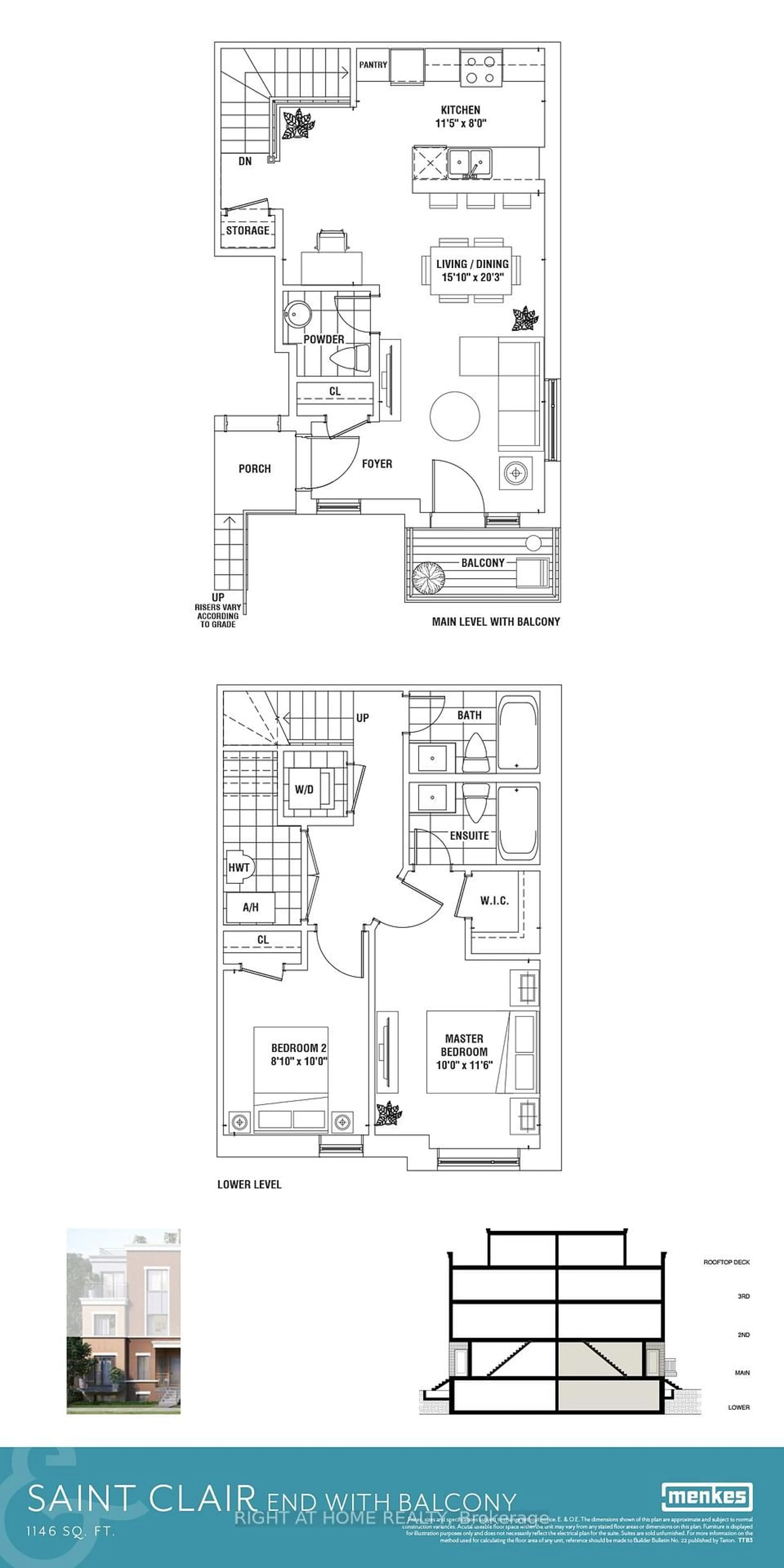 Floor plan for 20 Lloyd Janes Lane #173, Toronto Ontario M8V 0J6