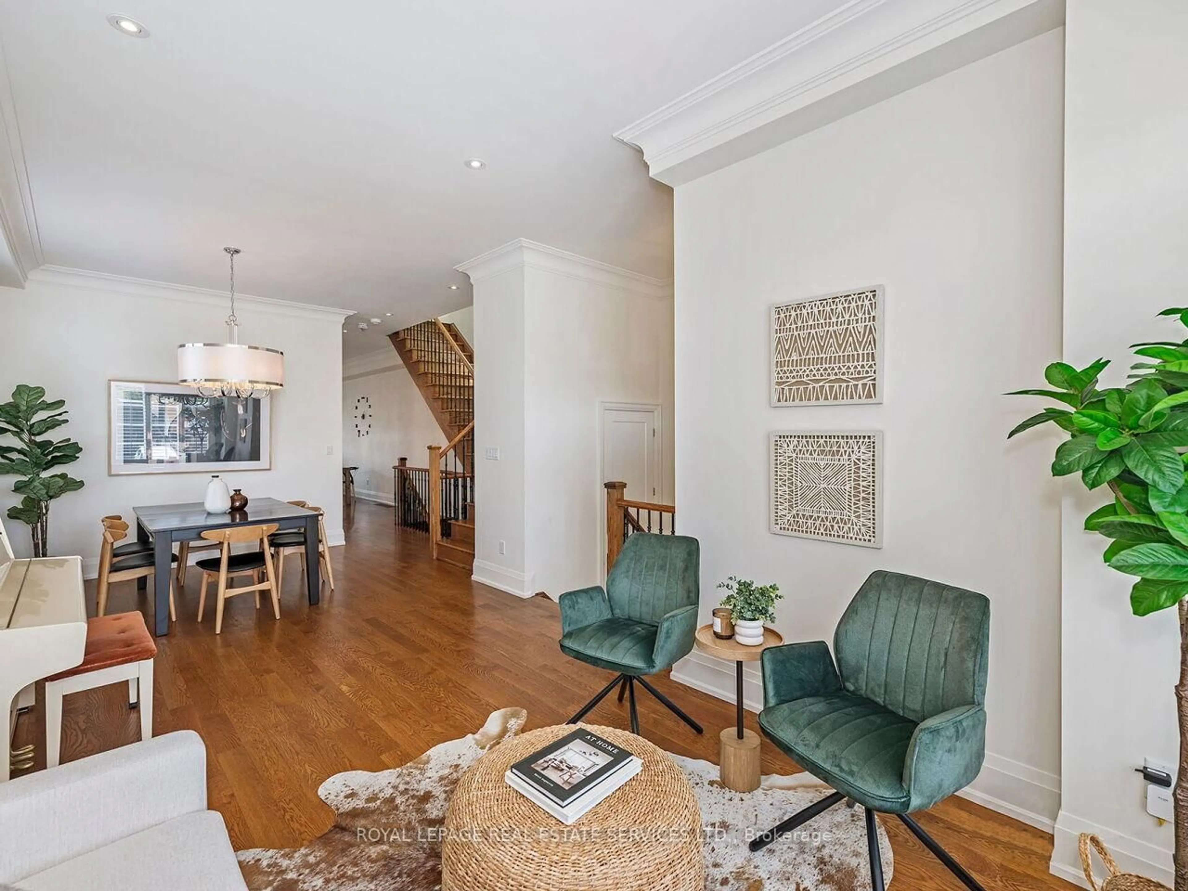 Living room with furniture, wood/laminate floor for 22 Portland St, Toronto Ontario M8Y 1A5