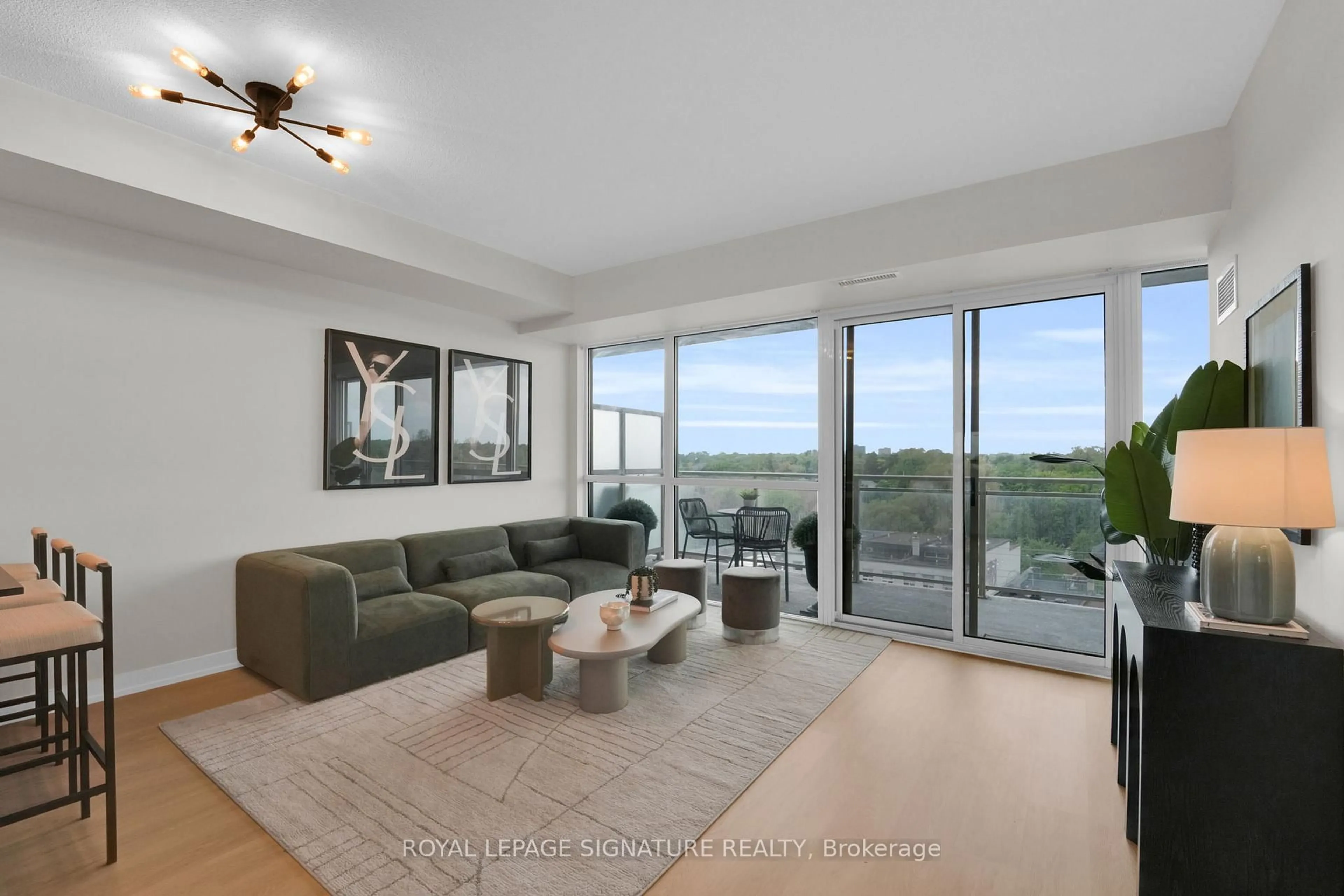 Living room with furniture, unknown for 5101 Dundas St #601, Toronto Ontario M9A 5G8