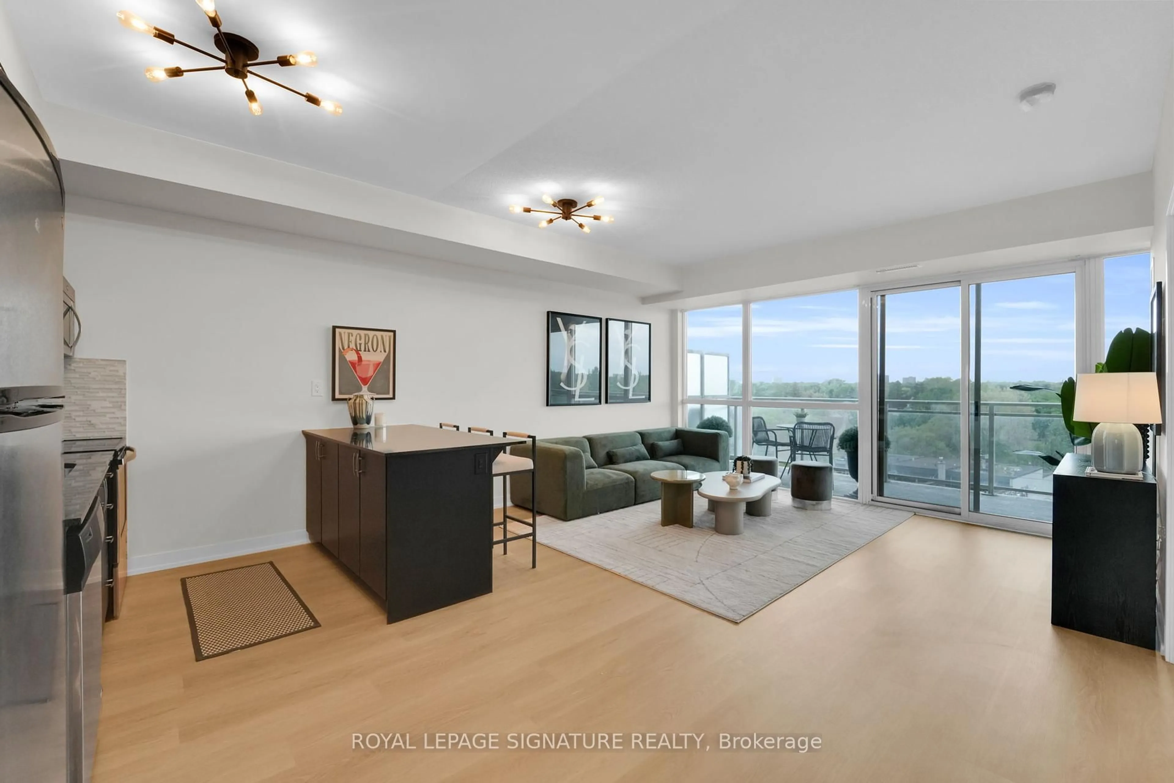 Living room with furniture, unknown for 5101 Dundas St #601, Toronto Ontario M9A 5G8