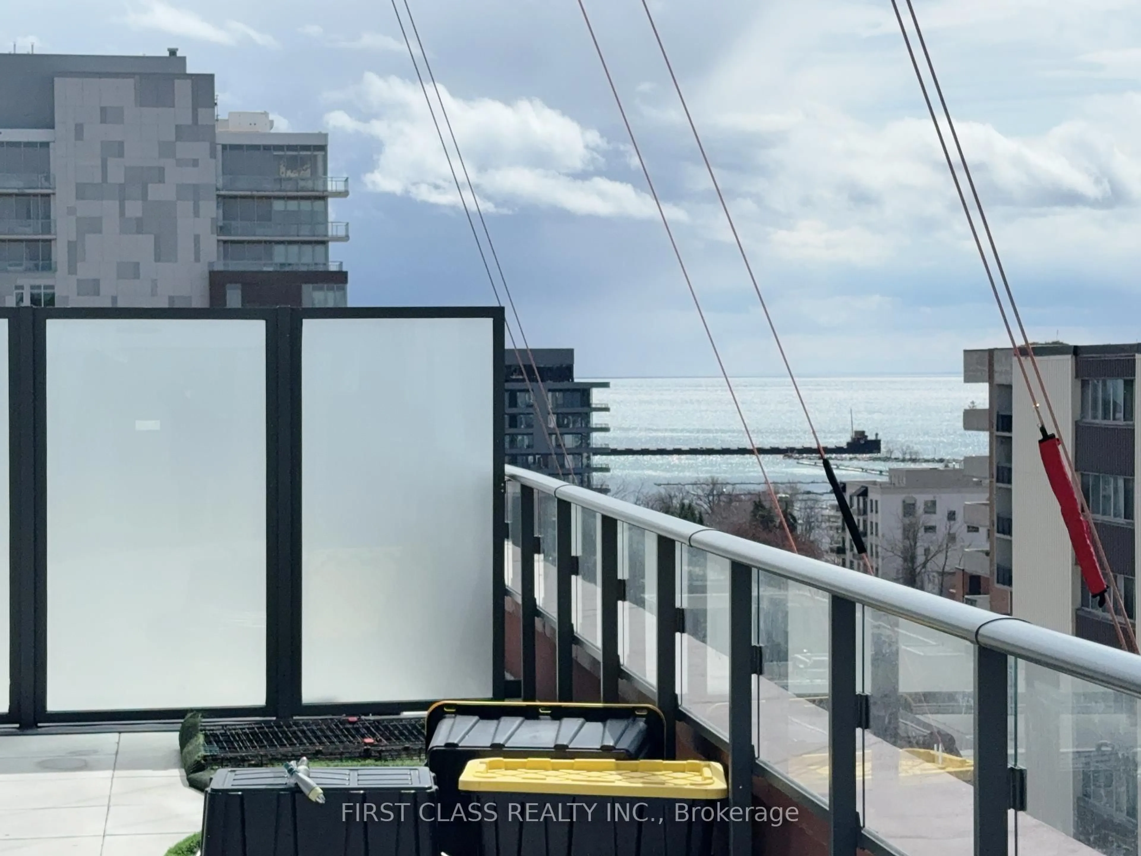 Balcony in the apartment, city buildings view from balcony for 28 ANN St #909, Mississauga Ontario L5G 0E1