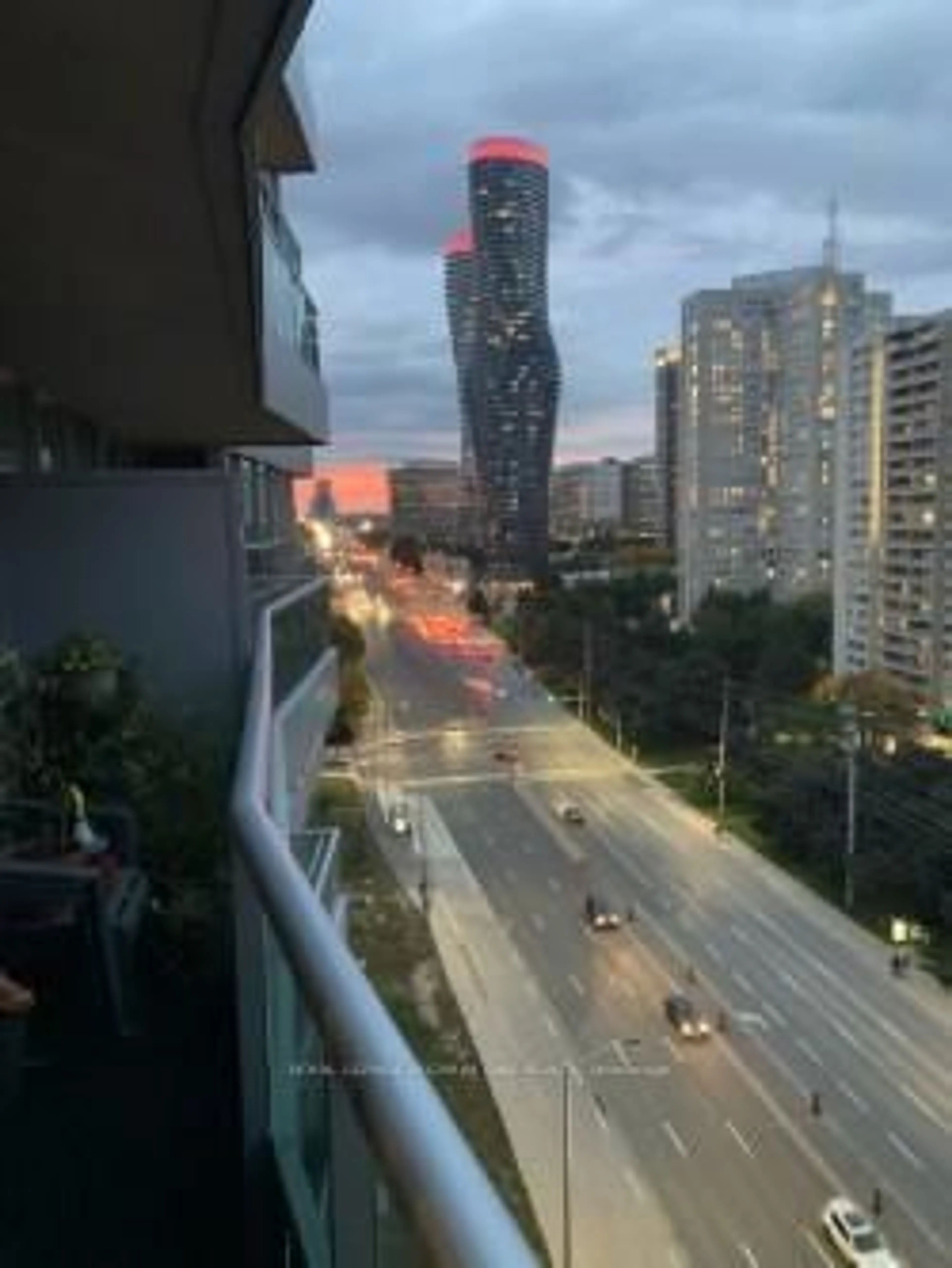 Balcony in the apartment, city buildings view from balcony for 1 Elm Dr #1301, Mississauga Ontario L5B 4M1