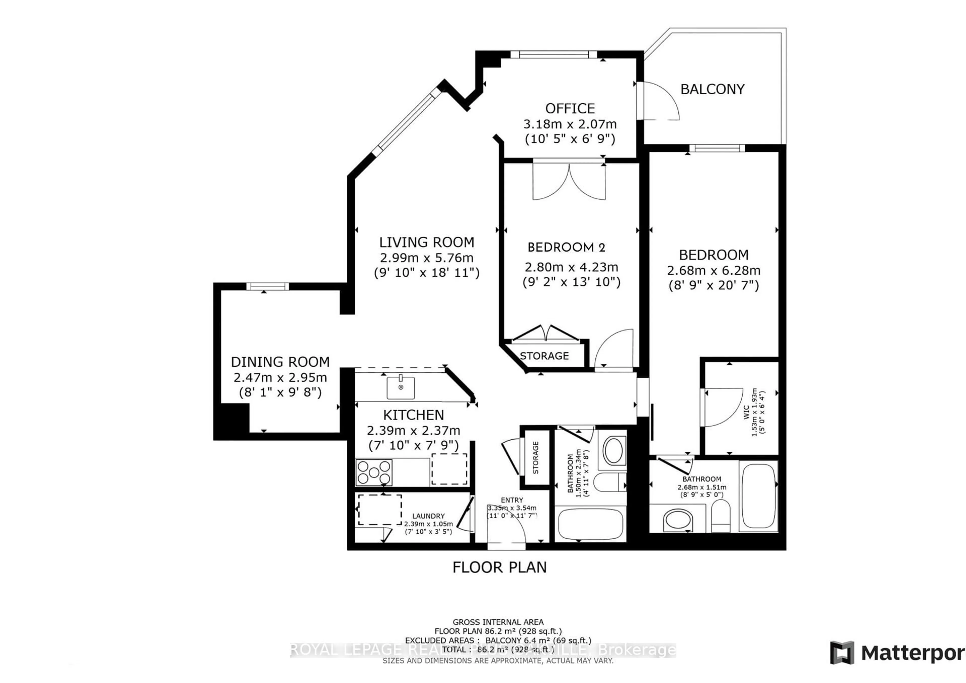 Floor plan for 185 Robinson St #315, Oakville Ontario L6J 7P6
