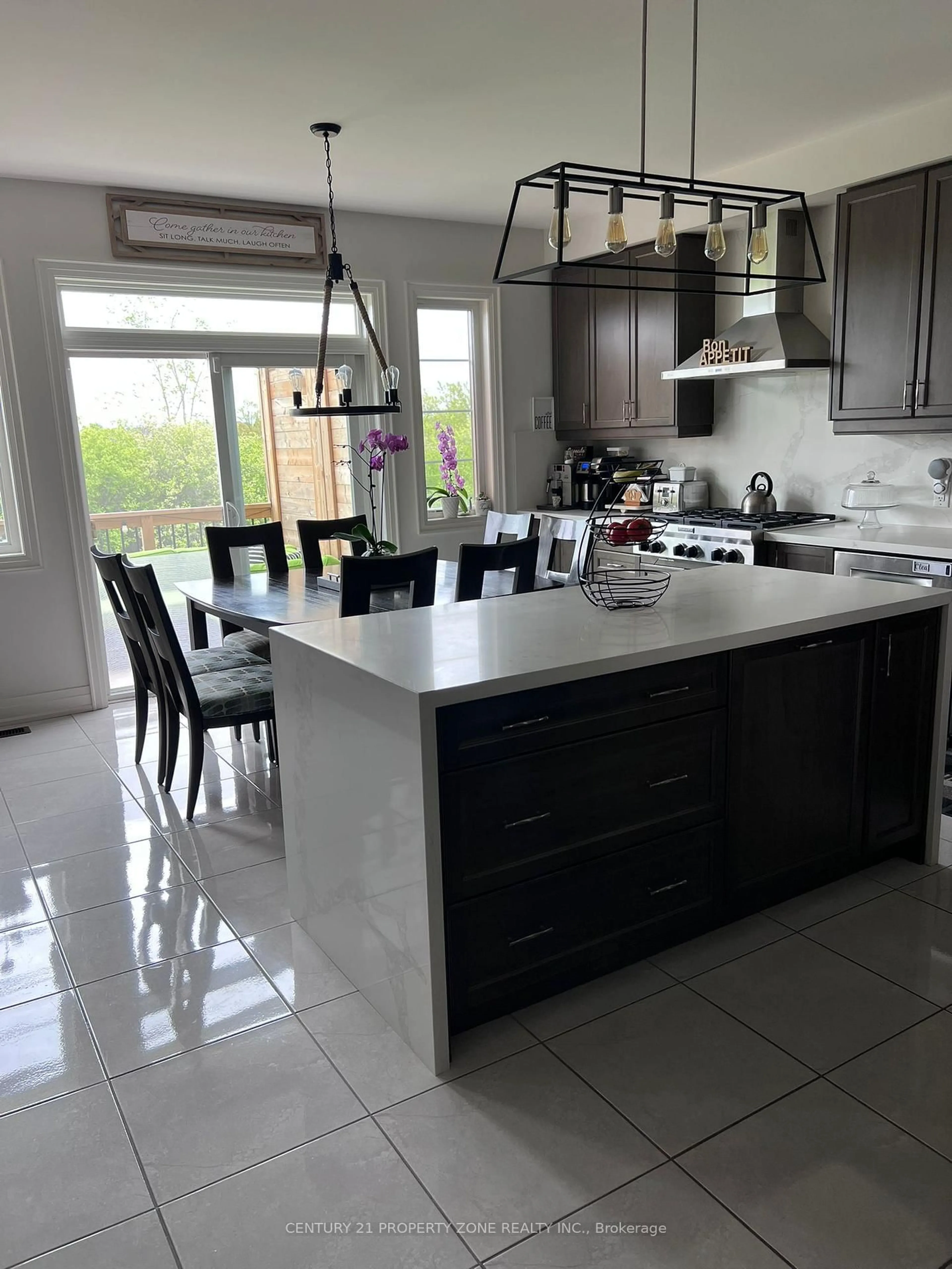 Contemporary kitchen, ceramic/tile floor for 31 Valleyscape Tr, Caledon Ontario L7C 4H3