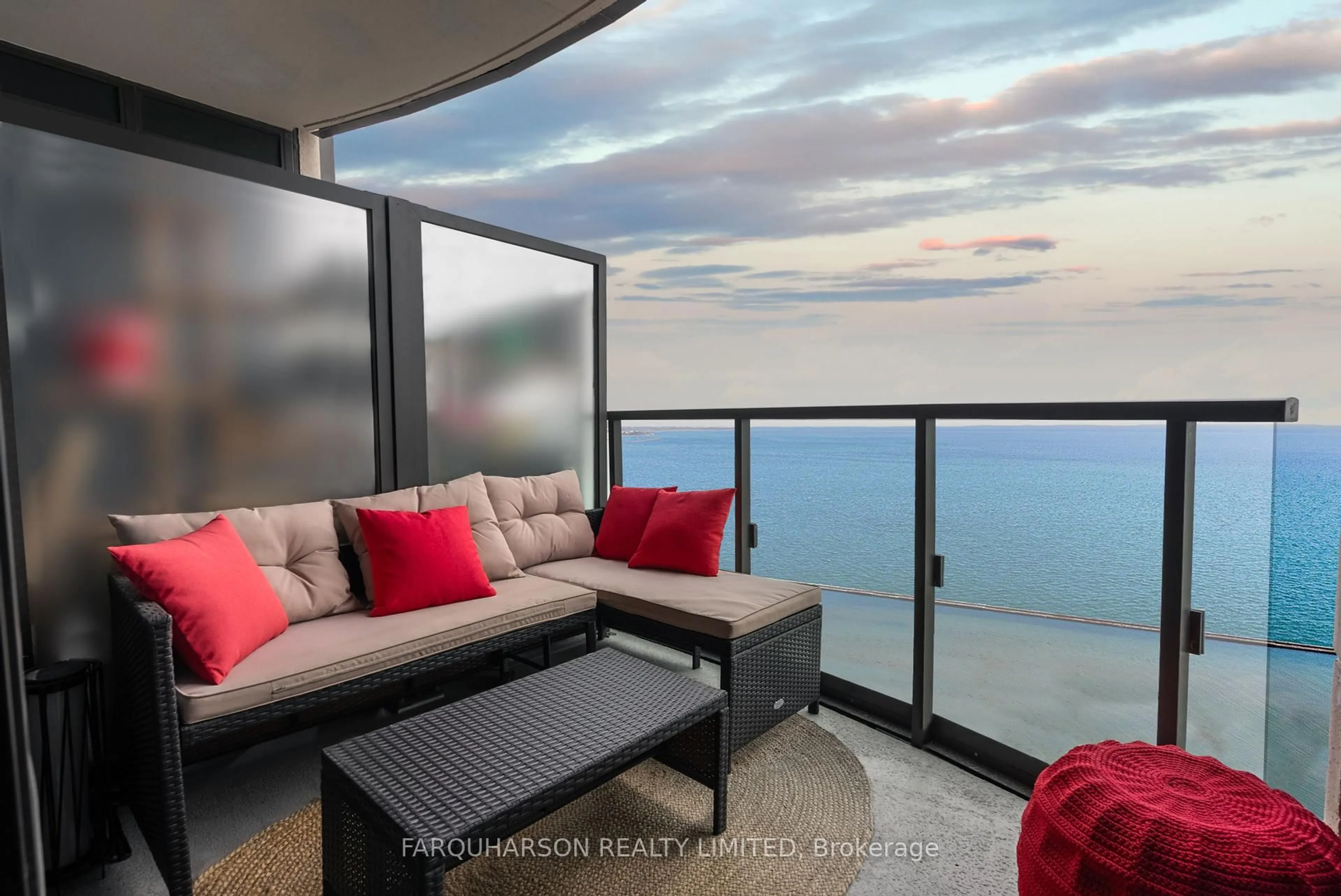 Balcony in the apartment, water/lake/river/ocean view for 1926 Lakeshore Blvd #3209, Toronto Ontario M6S 1A1