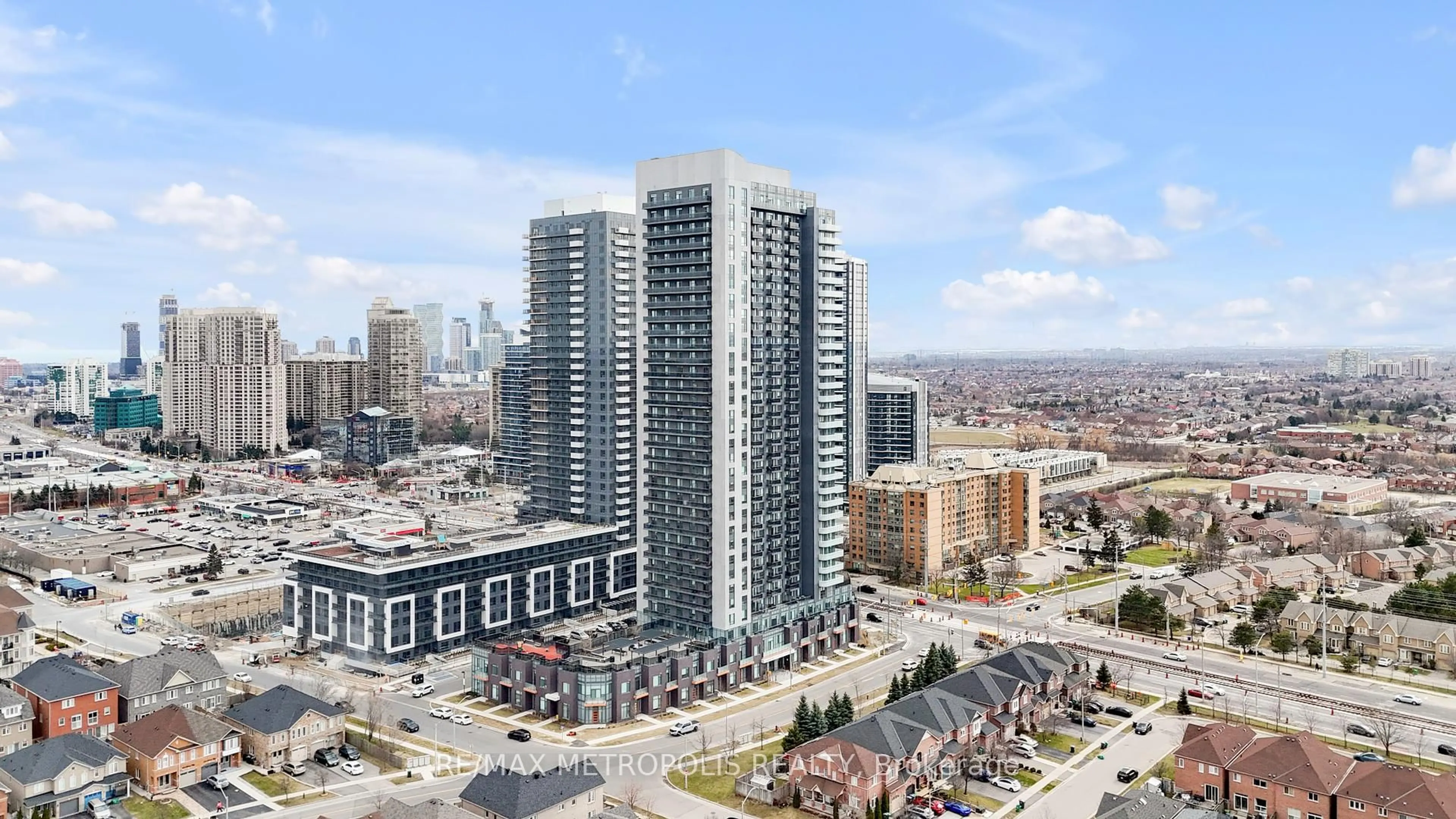 A pic from outside/outdoor area/front of a property/back of a property/a pic from drone, city buildings view from balcony for 8 Nahani Way #801, Mississauga Ontario L4Z 0C6