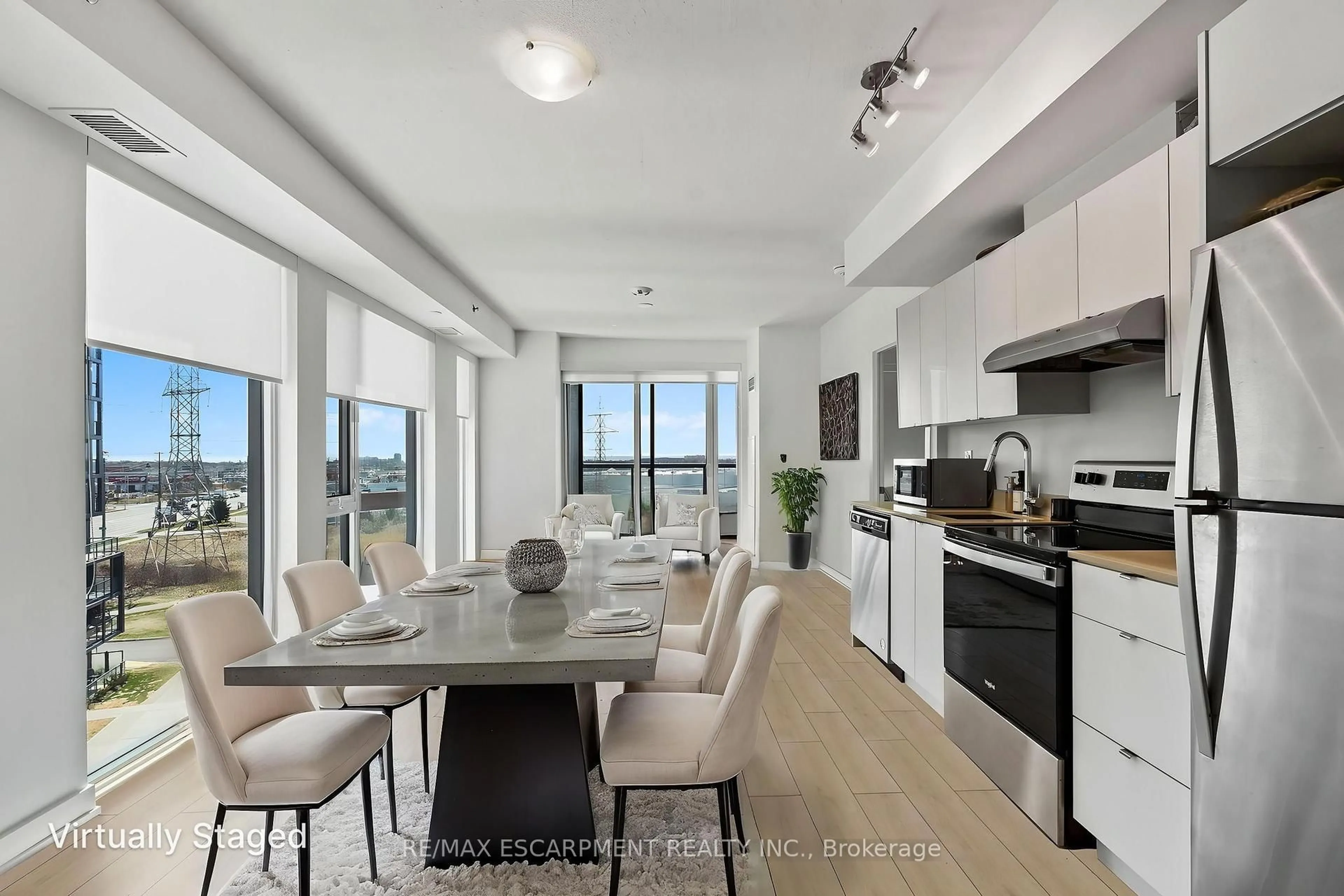 Open concept kitchen, ceramic/tile floor for 3210 Dakota Common #A616, Burlington Ontario L7M 2A6