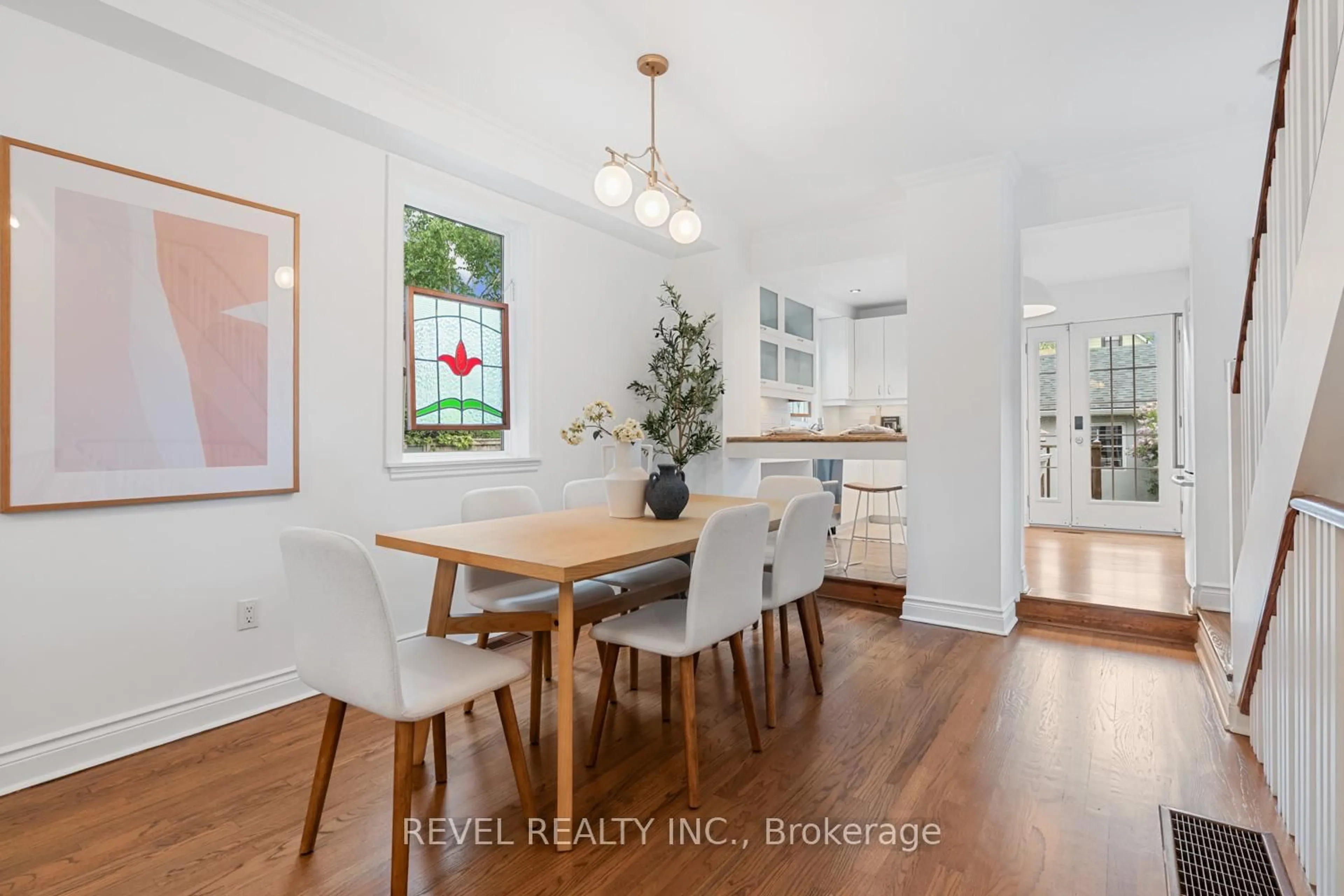 Dining room, wood/laminate floor for 58 Westminster Ave, Toronto Ontario M6R 1N4