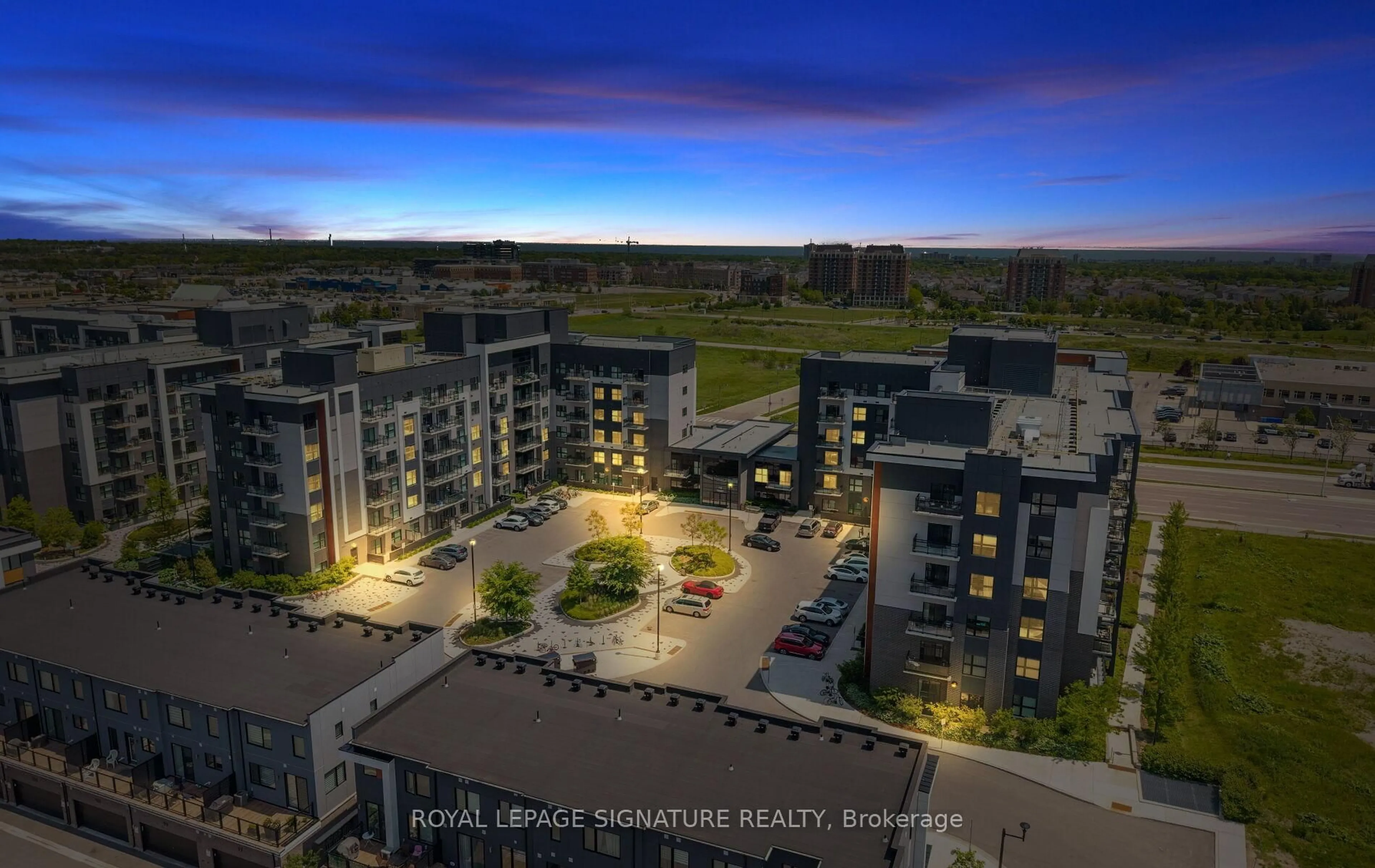 A pic from outside/outdoor area/front of a property/back of a property/a pic from drone, city buildings view from balcony for 102 Grovewood Common #629, Oakville Ontario L6H 0X2
