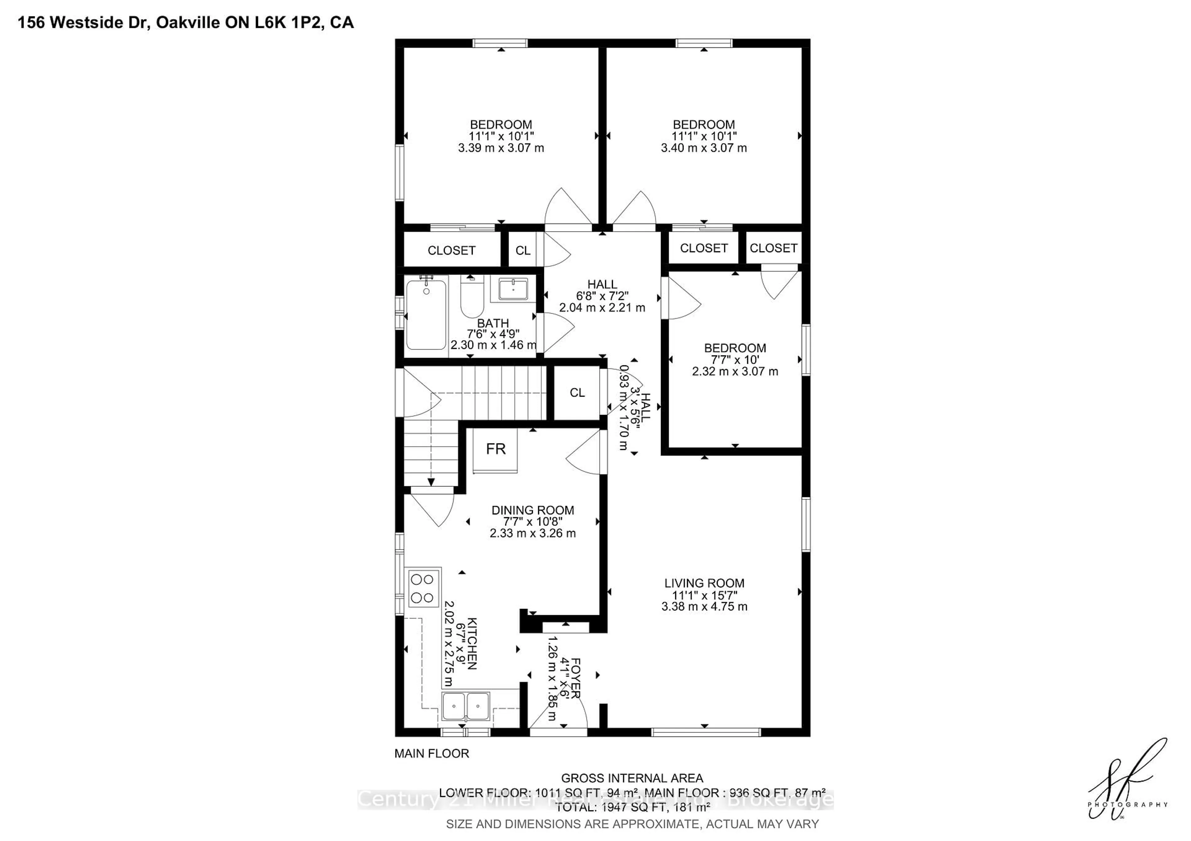Floor plan for 156 Westside Dr, Oakville Ontario L6K 1P3