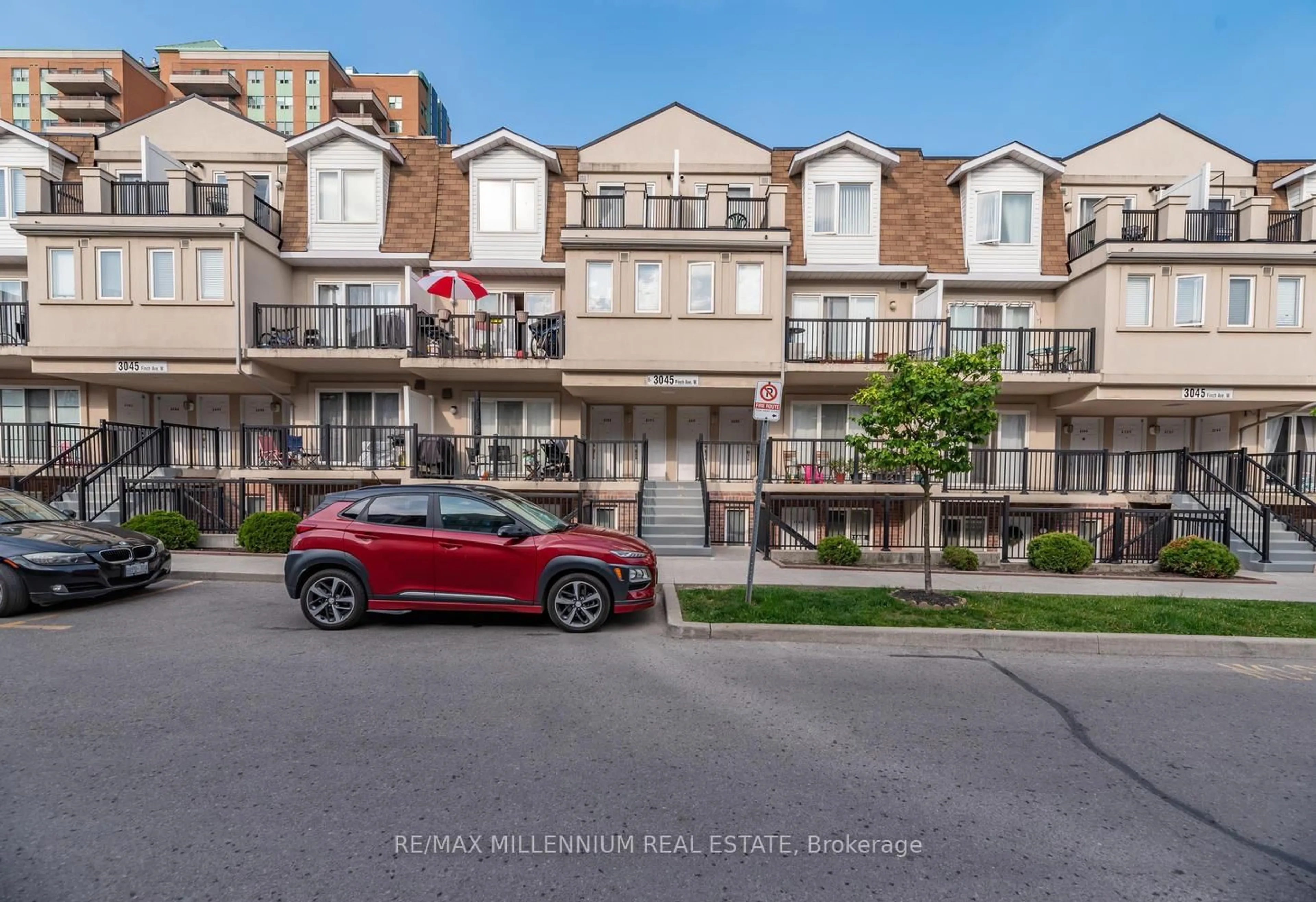 A pic from outside/outdoor area/front of a property/back of a property/a pic from drone, street for 3045 Finch Ave #2093, Toronto Ontario M9M 0A5